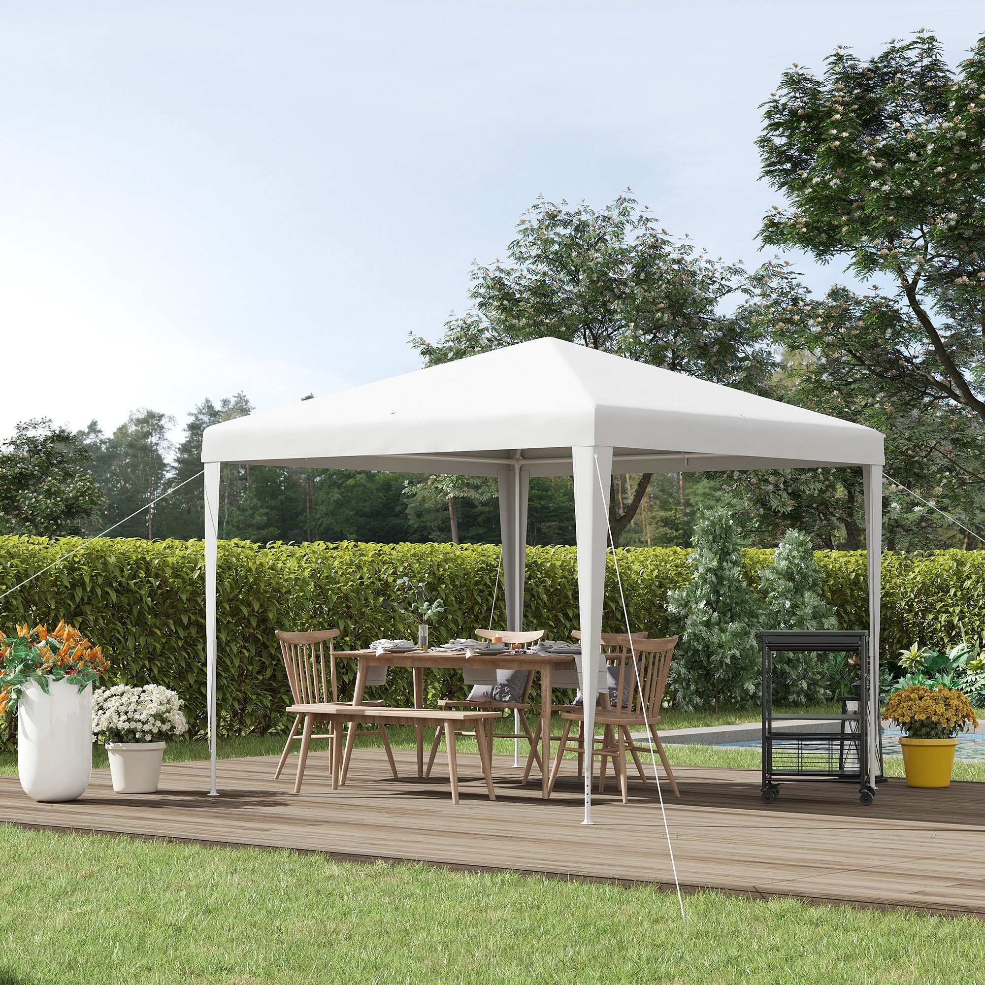 Outsunny Pavillon Gartenpavillon Partyzelt, mit 0 günstig online kaufen