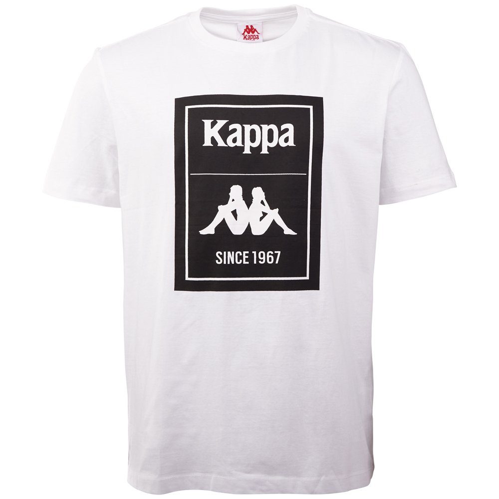 white Kappa plakativem bright T-Shirt Logoprint mit