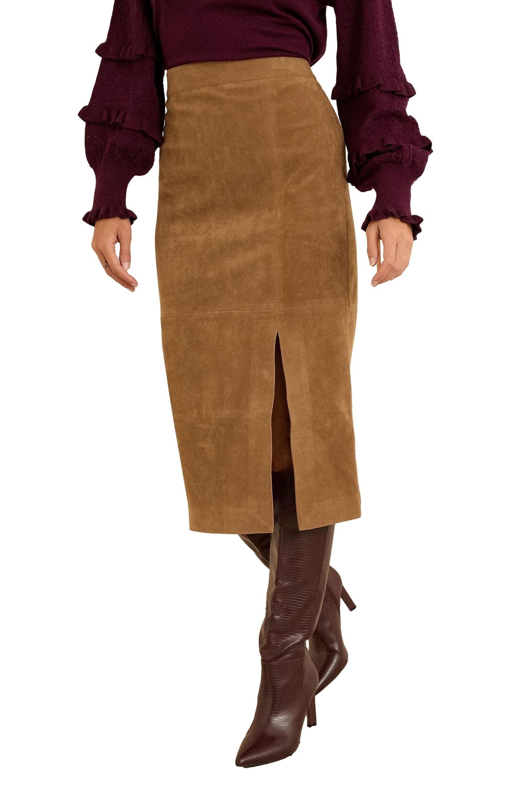 Love & Roses Midirock Love & Roses Midirock aus Kunstveloursleder (1-tlg)