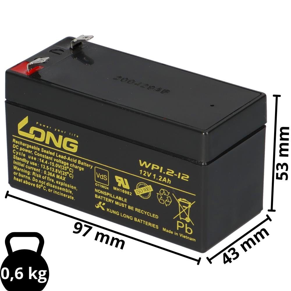 Kung Long 2x Bleiakku 12V 1,2Ah kompatibel EKG Gerät 503 Bleiakkus (12V V)