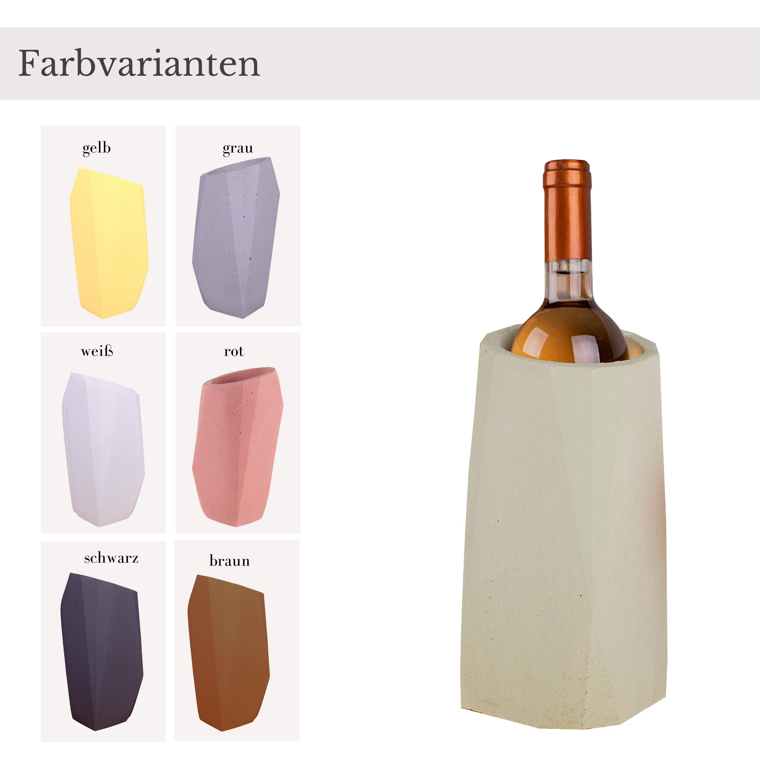 Mint" Flaschenk Sektkühler Dekoobjekt Weinkühler TIVENDIS Beton, 25cm, Beton aus "Massif
