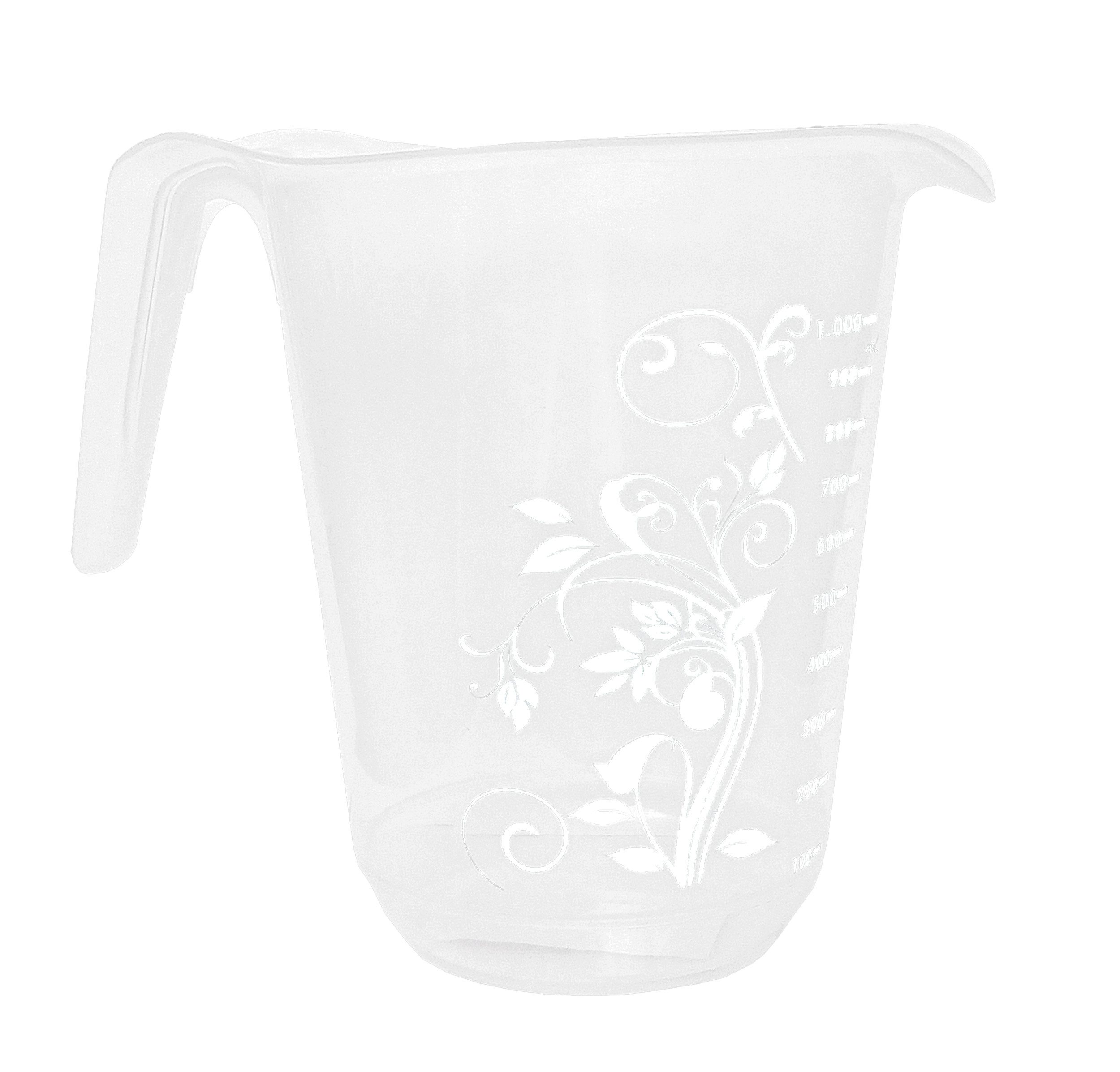 Messbecher MESSBECHER 1000ml mit Griff transparent 1L Messbehälter 64 (Weiss)