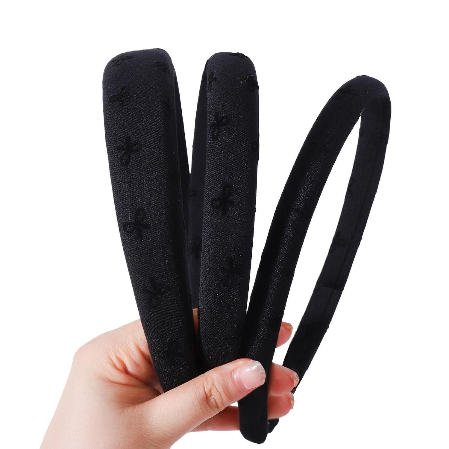 LuxusKollektion Haarband 3er Set Schwarze Kopfbänder für Frauen Mädchen Лента для волос