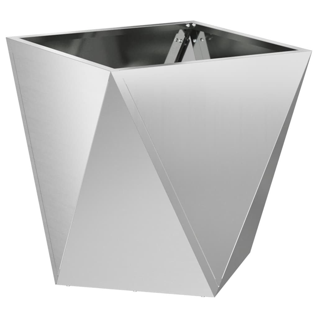 vidaXL Blumentopf Pflanzkübel Silber 40 x 40 x 40 cm Verzinkter Stahl (1 St)