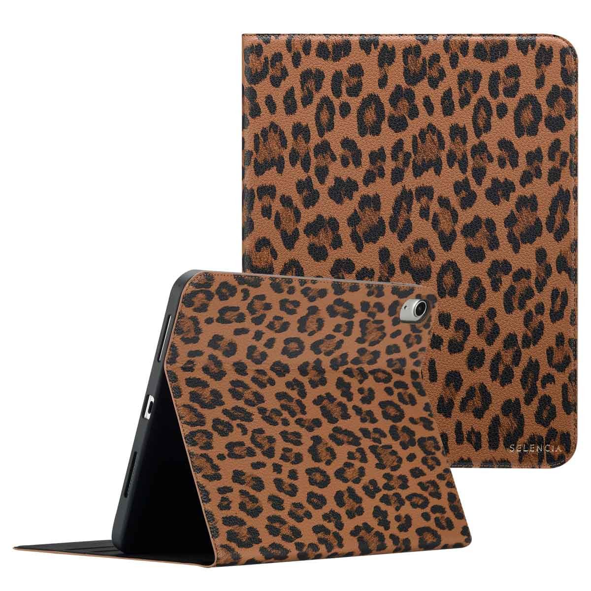 Selencia Tablet-Mappe Selencia Sabi Klapphülle mit Leopardenmuster Apple iPad 11 (2025) 11 Z