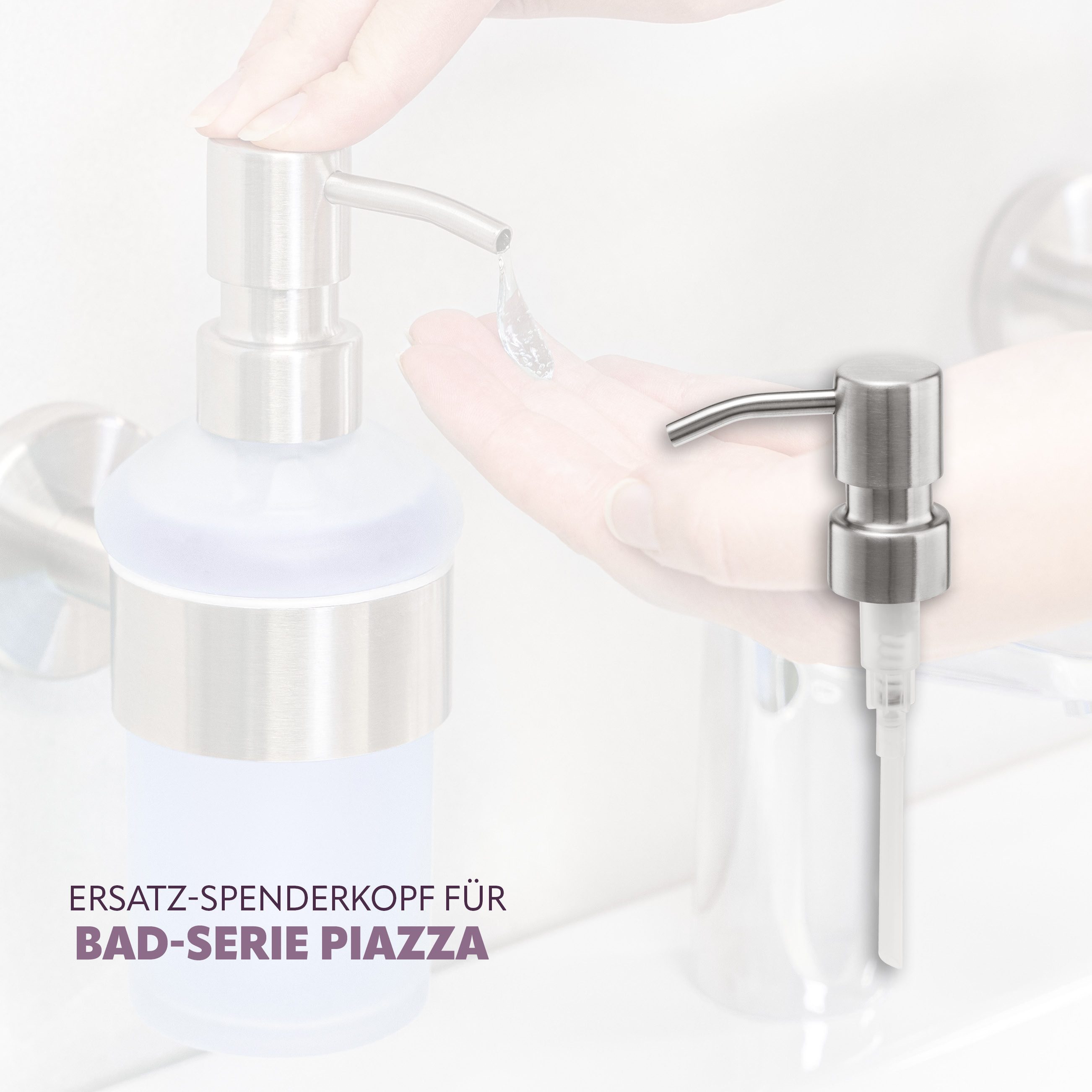 bremermann Ersatz-Pumpkopf Bad-Serie PIAZZA - Ersatzspenderpumpkopf, Edelstahl, (1-tlg)