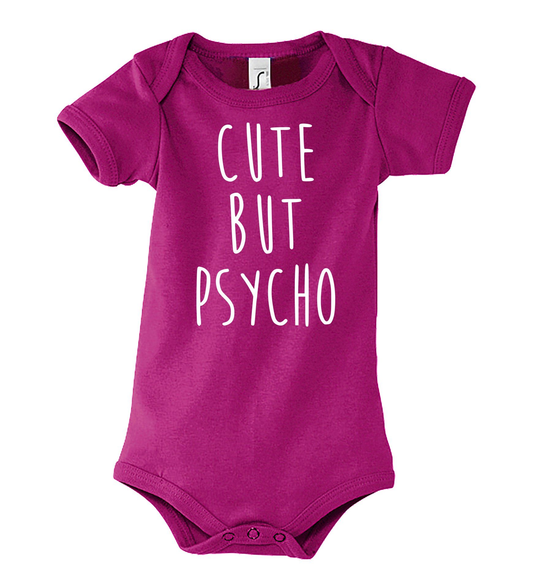 Youth Designz Kurzarmbody Baby Body Strampler Cut but Psycho in tollem Design, mit Frontprint Fuchsia