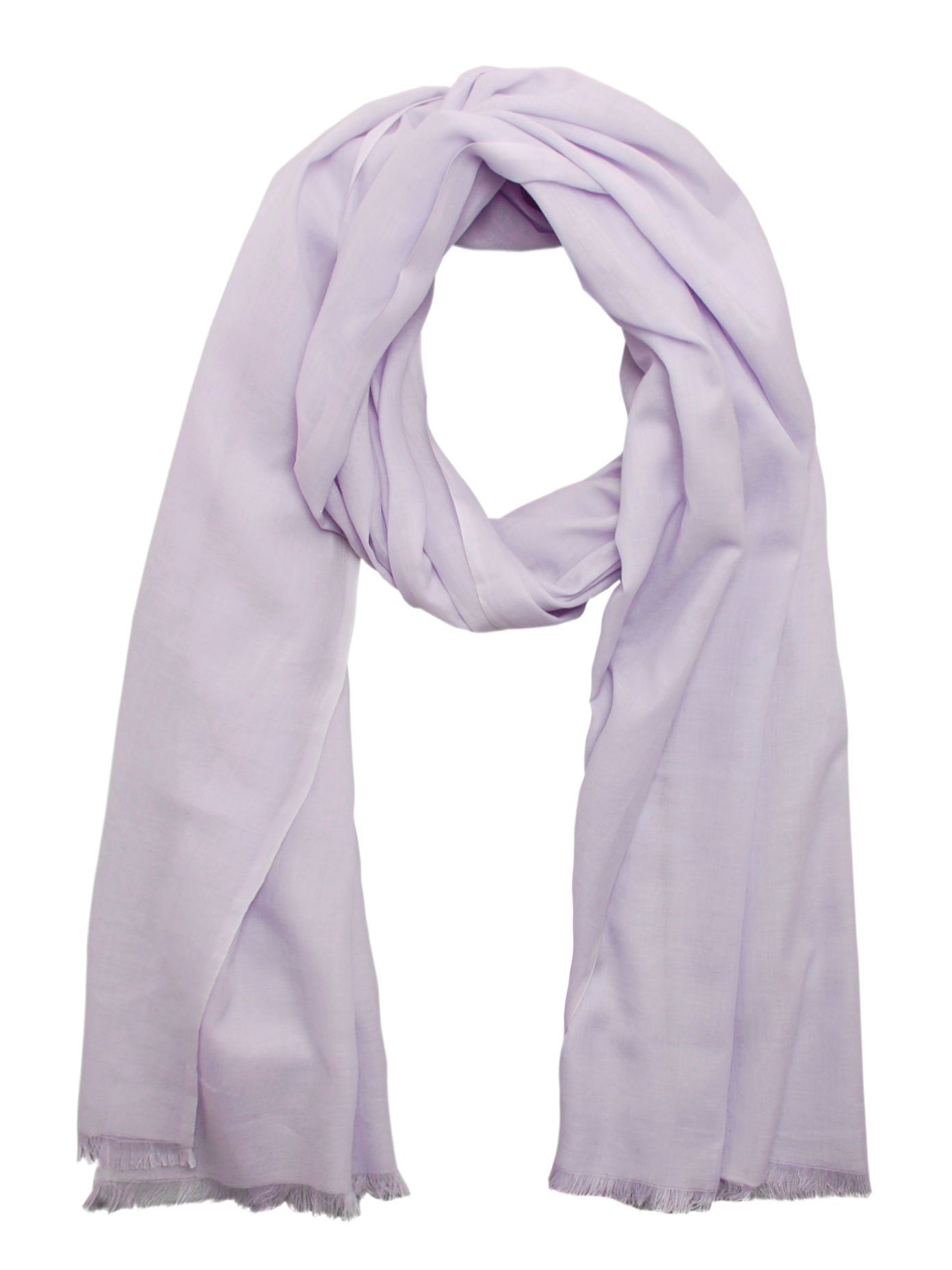 Bovari Schal Damen-Schal aus handgewebt, - in XL Sommerschal cm flieder - Größe dünn 100% leicht, Bio-Baumwolle 180x70 - gekämmter atmungsaktiv