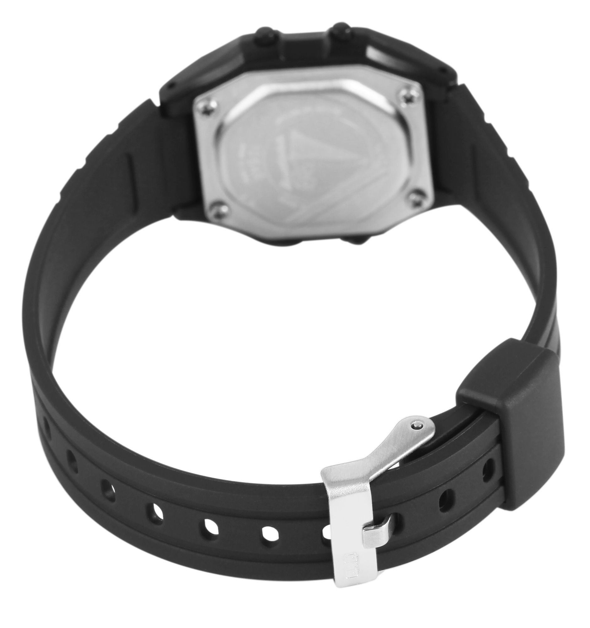 Q&Q Quarzuhr Q&Q Damen Digitaluhr mit Kunststoffarmband in schwarz, 10 Bar