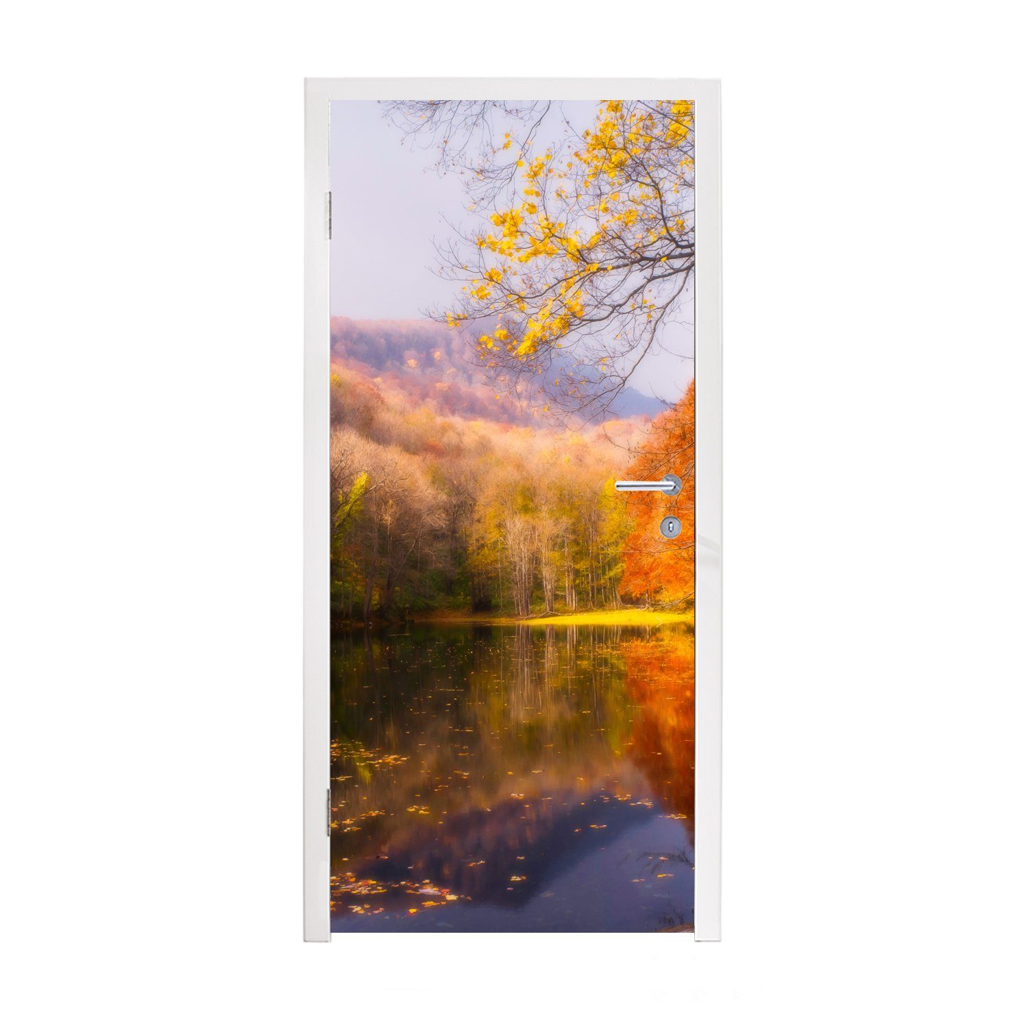 MuchoWow Türtapete Natur - Wald - Herbst, Matt, bedruckt, (1 St), Fototapete für Tür, Türaufkleber, 75x205 cm