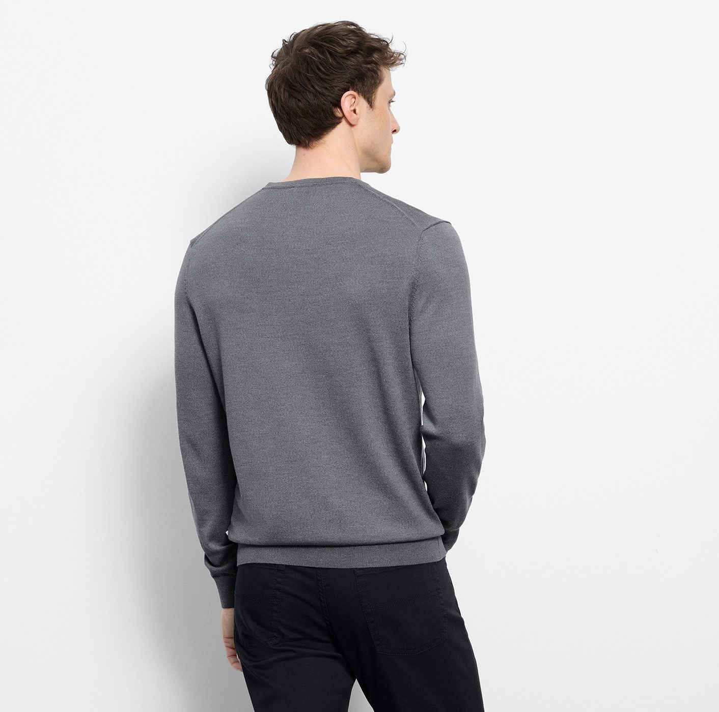 OLYMP Rundhalspullover OLYMP Strick Casual moderner Strickpullover