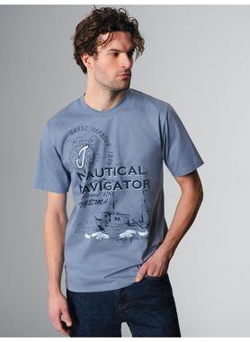 Trigema T-Shirt TRIGEMA T-Shirt mit großem Printmotiv "Nautical Navigator" (1-tlg)