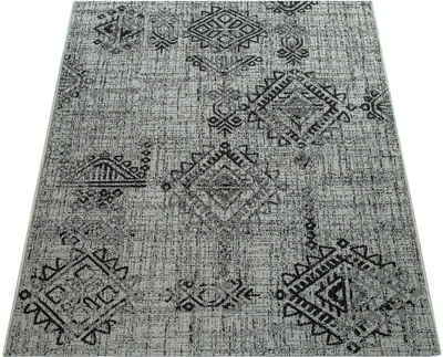 Teppich Coco 204, Paco Home, rechteckig, Höhe: 4 mm, Flachgewebe, Rauten Muster, Vintage Design, In- und Outdoor geeignet