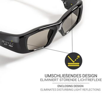 Hi-SHOCK 3D-Brille 7G Black Diamond DLP Pro, kompatibel mit DLP 3D Beamer von Acer, BenQ, Viewsonic, Optoma, LG