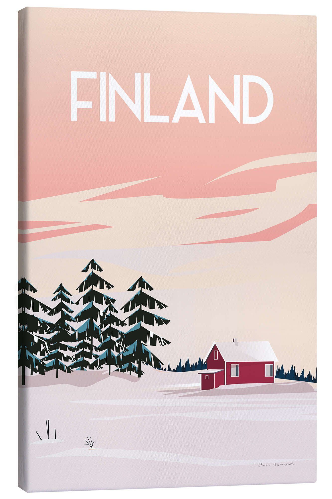 Posterlounge Leinwandbild Omar Escalante, Finnland II, Illustration