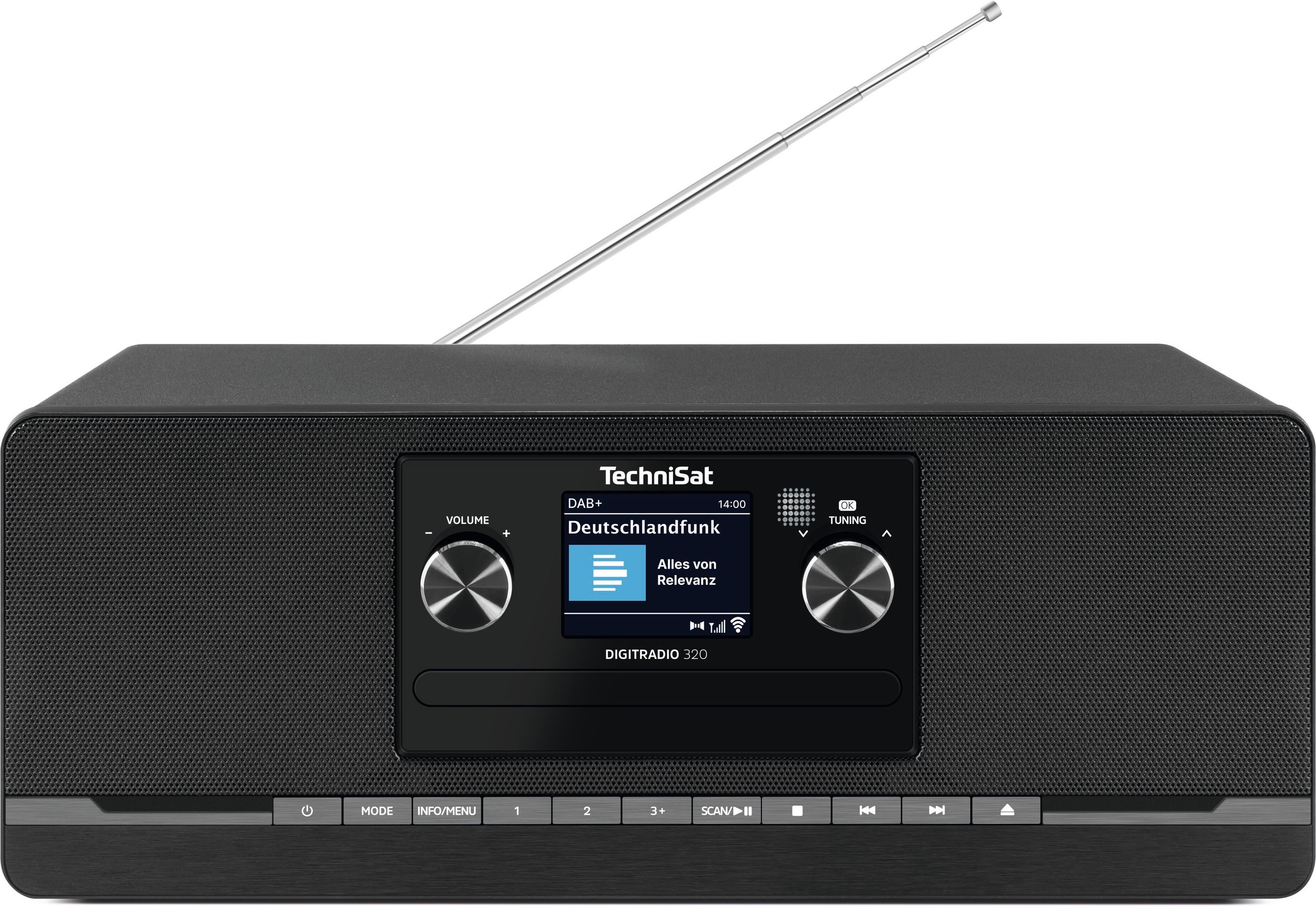 TechniSat DIGITRADIO 320 Digitalradio (DAB) (Digitalradio (DAB), FM-Tuner mit RDS, 10 W, CD-Player, Bluetooth, USB, AUX, Wecker, Sleeptimer, Fernbedienung)