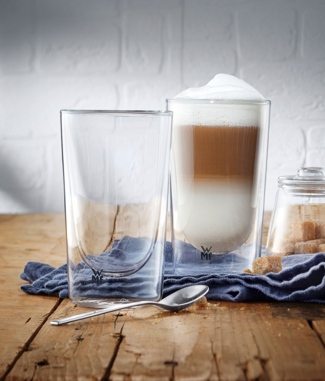 WMF Latte-Macchiato-Glas KINEO, 2er Set, 270 ml, Transparent, 2-tlg., Borosilikatglas, hitzebeständig bis 120 °C, Spülmaschinengeeignet