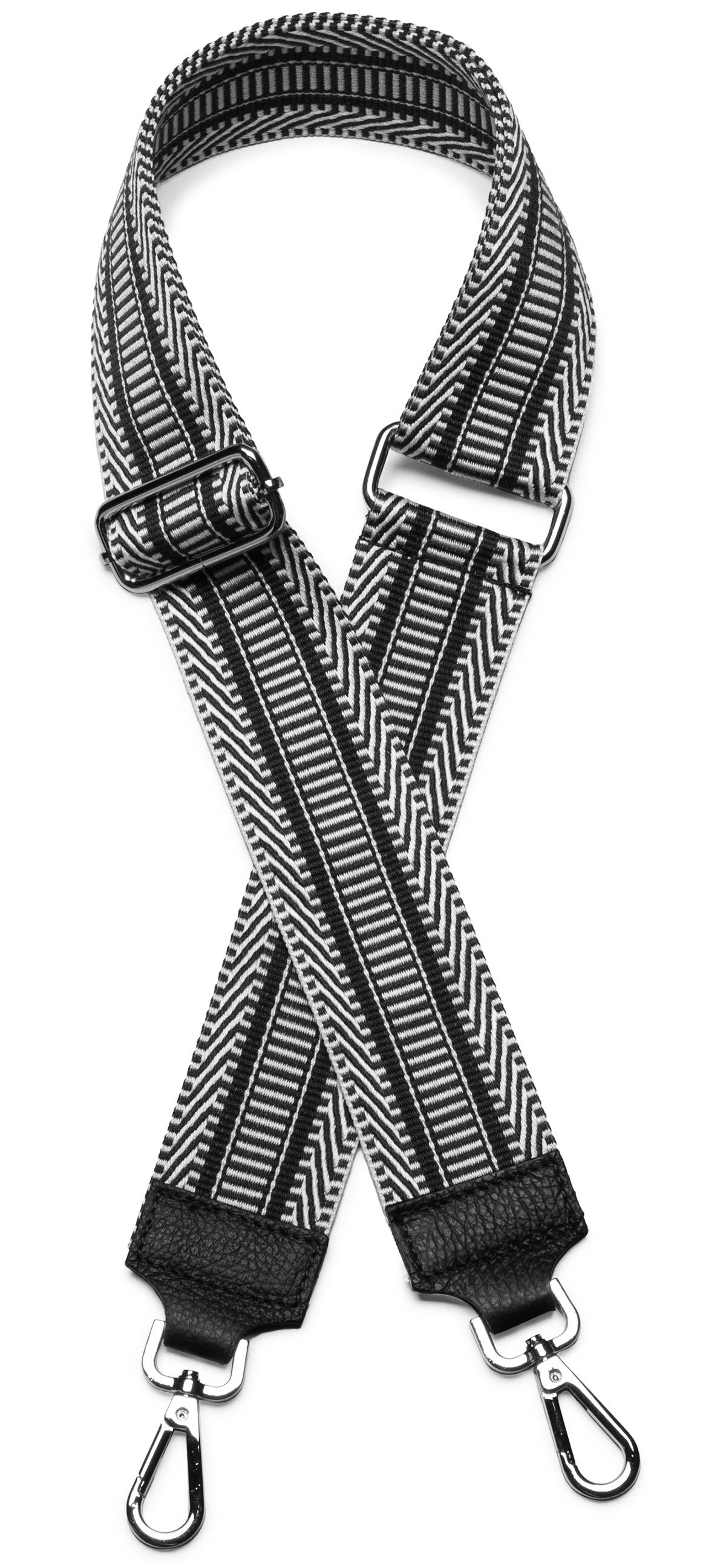 Caspar Schultertasche BSG01 Leder/Textil Schultergurt mit Karabiner für Handtaschen