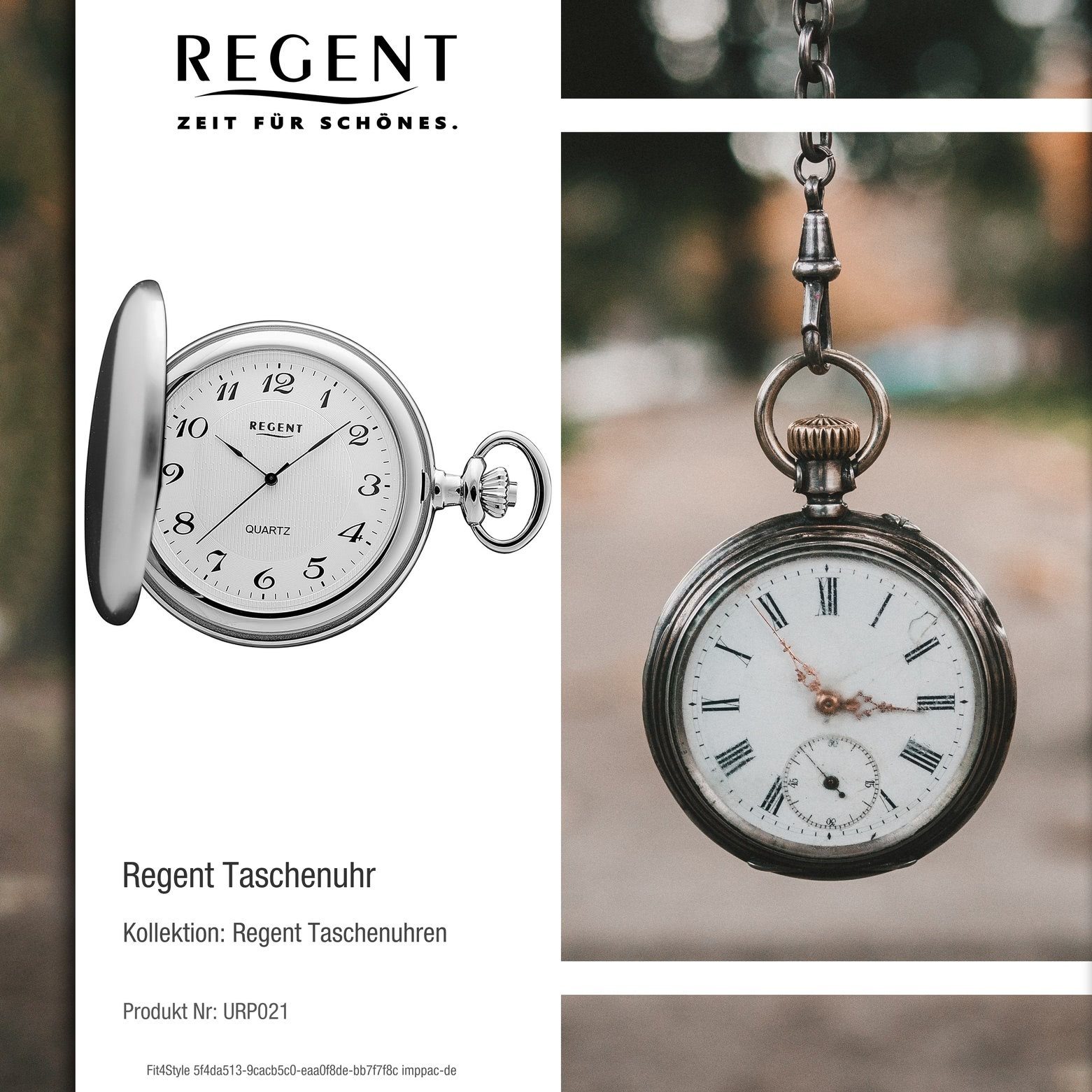 Regent Taschenuhr Herren Regent Taschenuhr (ca. Metall Damen P-21, Herren 51mm), (Analoguhr), für Taschenuhr extra verchromt rund, groß