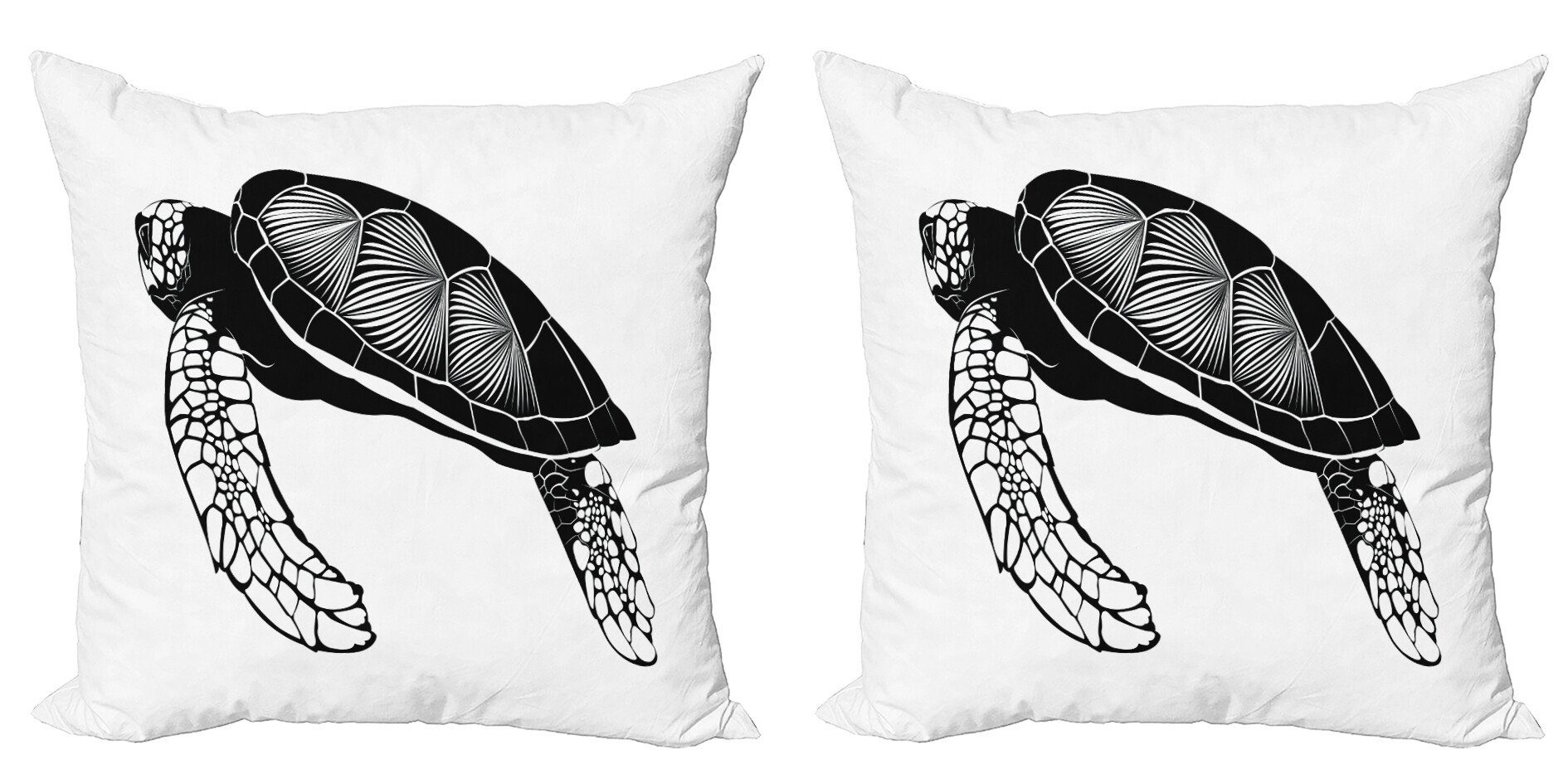 Kissenbezüge Modern Accent Doppelseitiger Digitaldruck, Abakuhaus (2 Stück), Schildkröte Schwimmdock Schildkröten-Entwurf