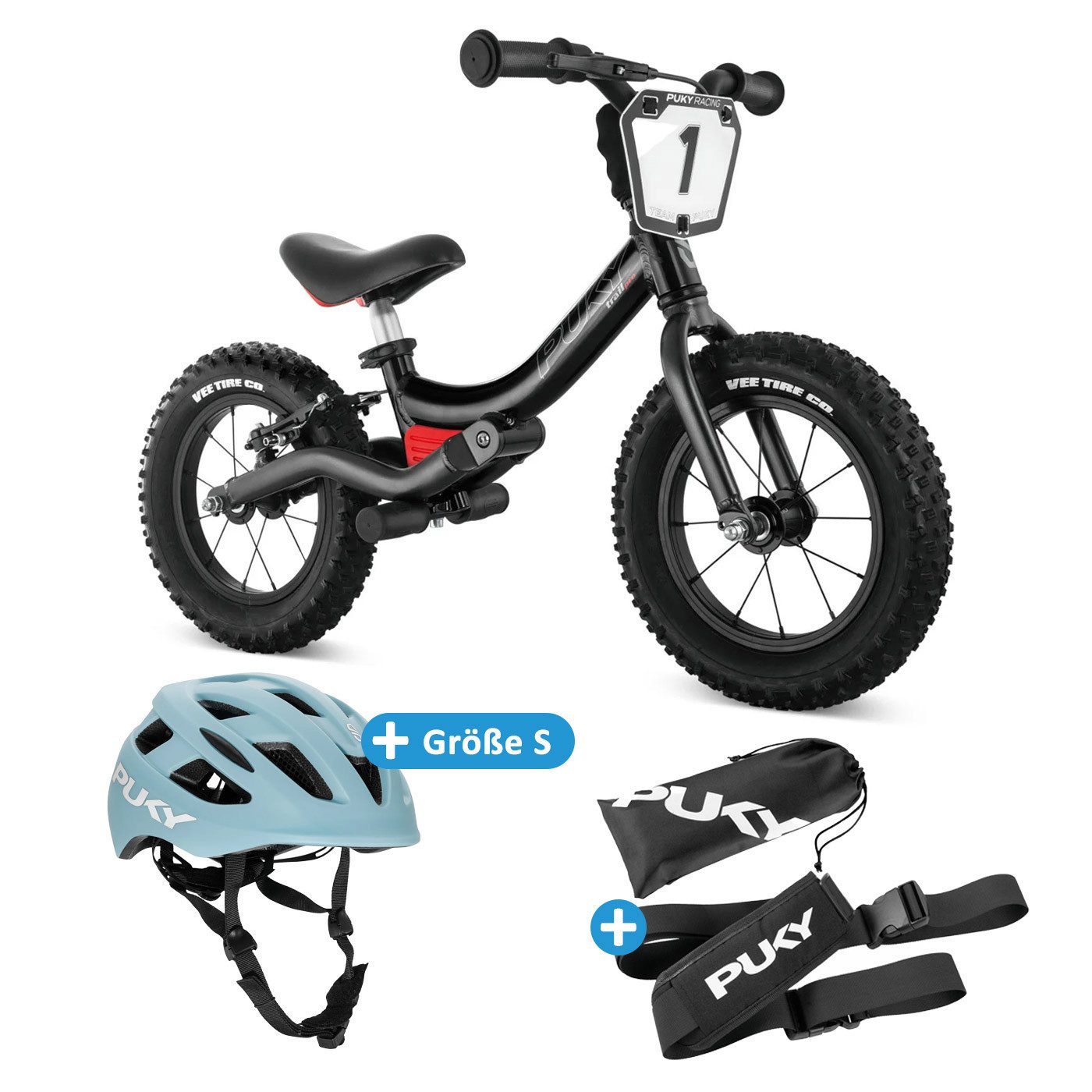 Puky Fahrrad-Laufrad LR Trail Pro Bundle (Set, Laufrad mit Tragegurt und Fahrradhelm in Größe S)