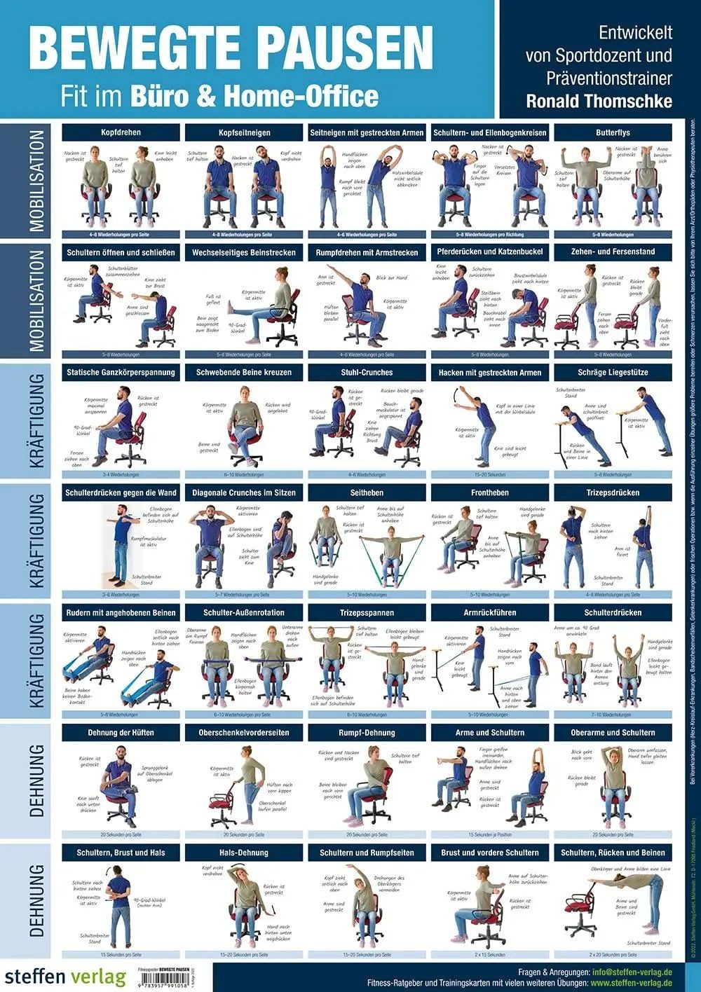 STEFFEN SCHRAUT Poster Fitnessposter Bewegte Pausen günstig online kaufen