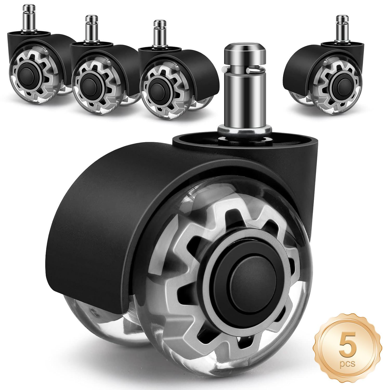 SURFOU Stuhlrolle 5 Stück Bürostuhlrollen für Bürostühle Office Chair Wheels for Chairs, 360° drehbar Hartbodenrollen für Gaming-Stühle Office Furniture