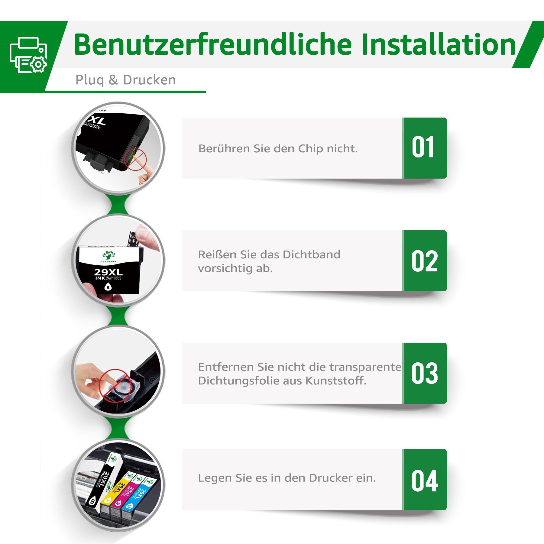 29 Für XP-442 XP-332 EPSON Tintenpatrone Expression Drucker) XP-335 XP-445 Greensky XP-342 XP-452 (für Home ersetzt XP-432, 29XL Epson Epson XP-235 XP-435 XP-245 XP-247 235 245 XP-345 für für 335