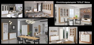 Küchen-Preisbombe Wohnwand Lowboard TV-Board Stilo 150 cm Esszimmer Landhaus Weiß Eiche Artisan Sideboard, (1-St)