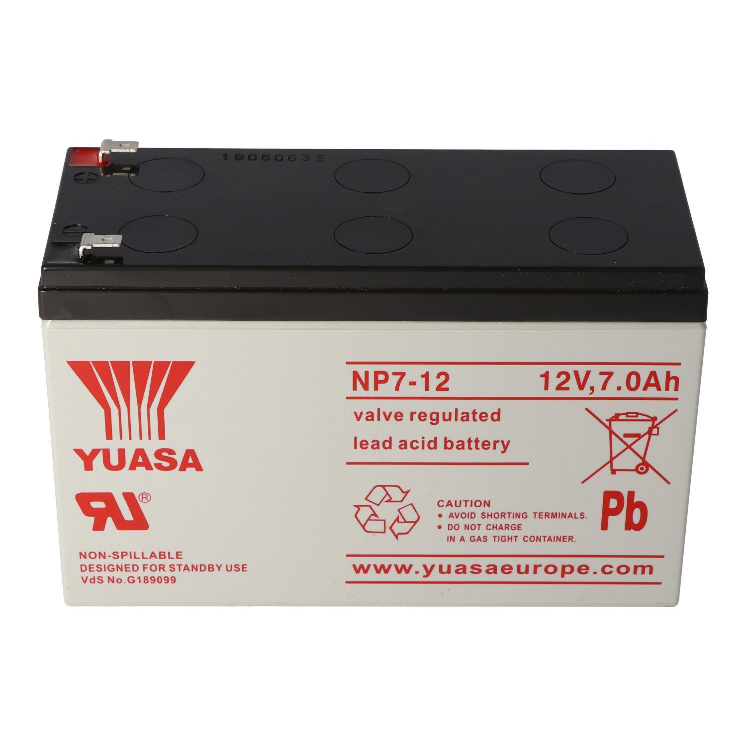 12 V) Akku Kontakte NP7-12 4,8mm Blei 7000mAh Volt mit NPW36-12 (12,0 PB Akku Yuasa YUASA mAh 7000