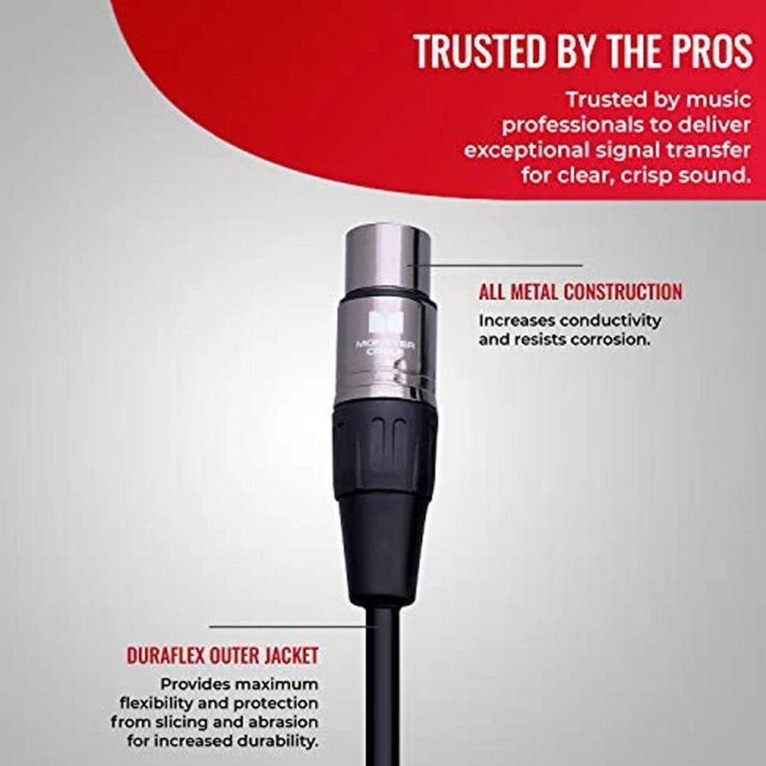 Monster Cable Classic XLR Mikrofonkabel 6m Audio-Kabel, (600 cm), XLR-Kabel 6 m