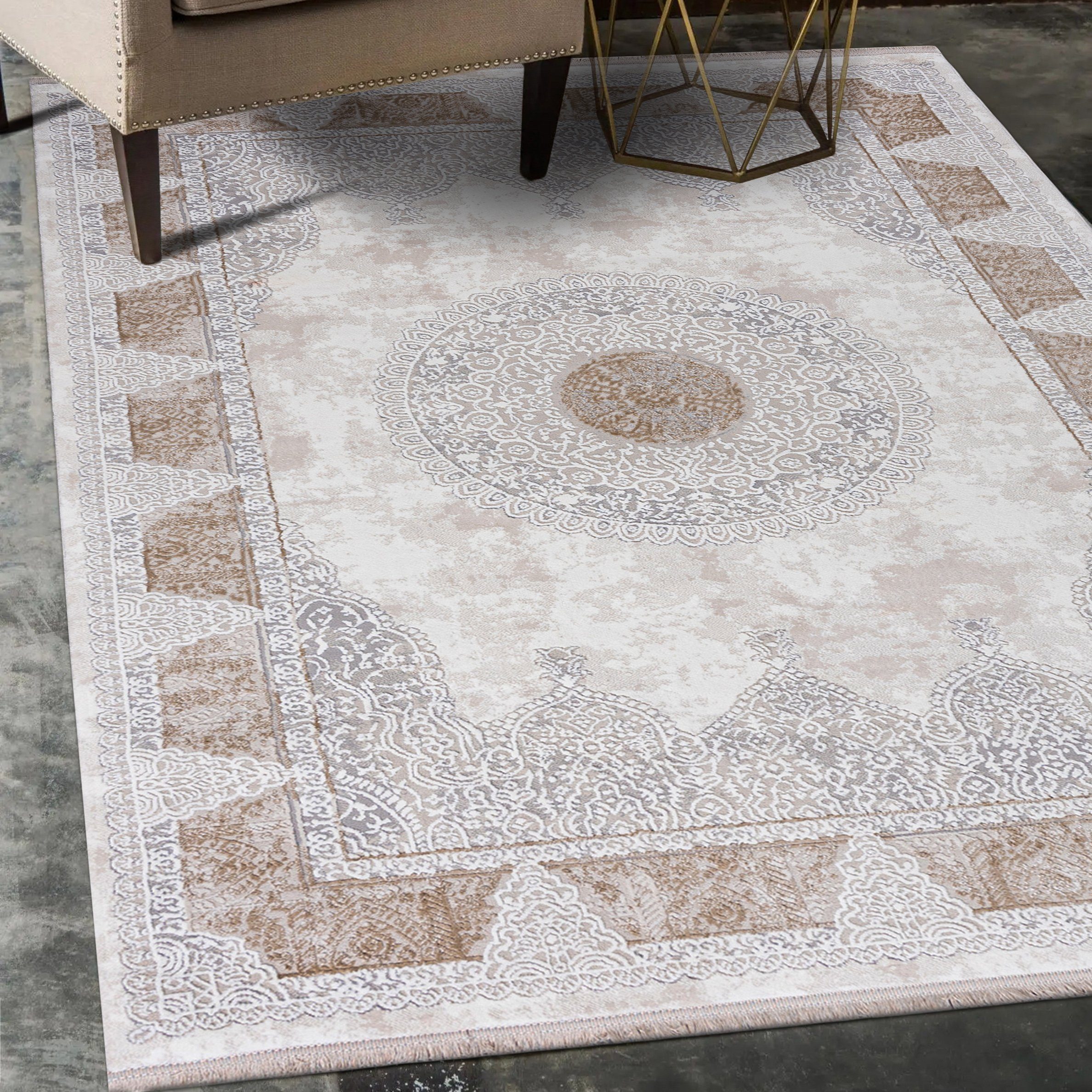 Mazovia Orientteppich Orientalisch Teppich mit Fransen, 80 x 150 cm, Kurzfl günstig online kaufen