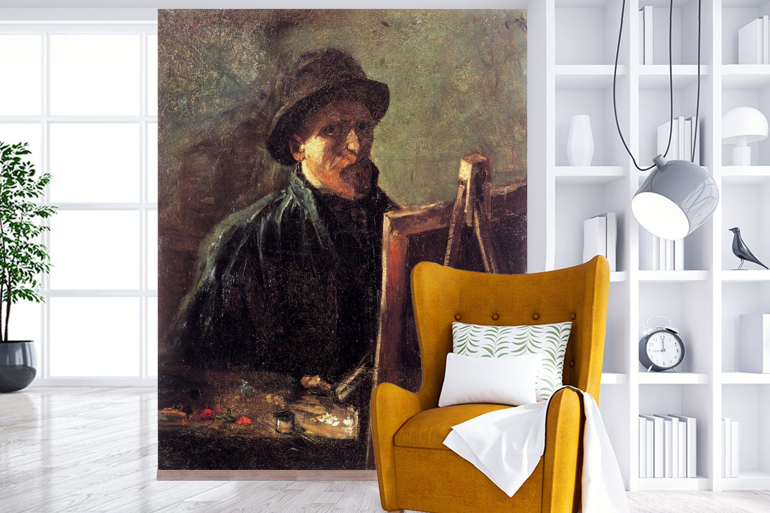 Wohnzimmer Schlafzimmer Fototapete Vliestapete - Vincent Selbstbildnis (3 bedruckt, Fototapete Küche, Gogh, St), als van MuchoWow für Matt, Maler