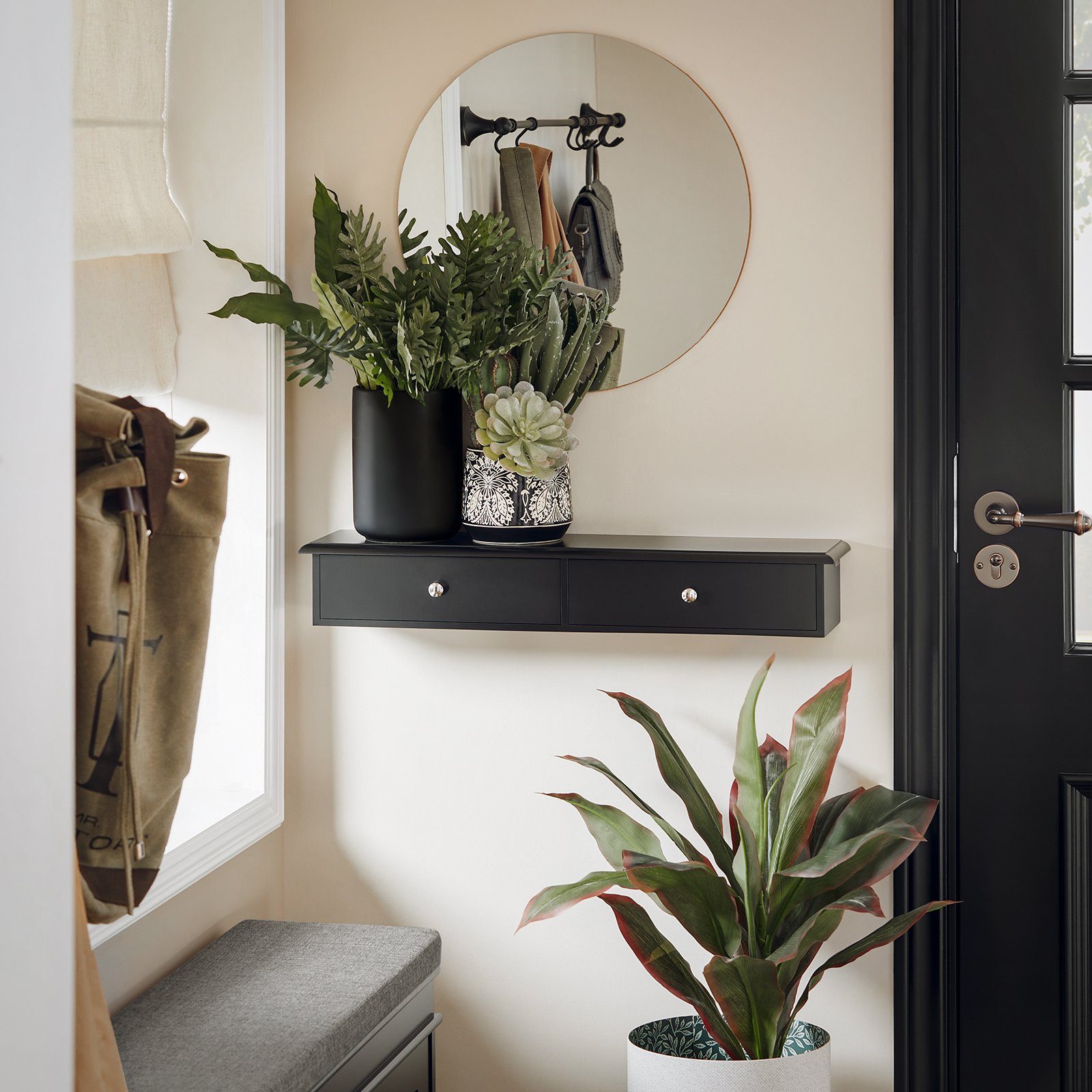 SoBuy Wandschrank Hängeregal Wandregal Wandgarderobe Hellgrau FRG43-HG günstig online kaufen