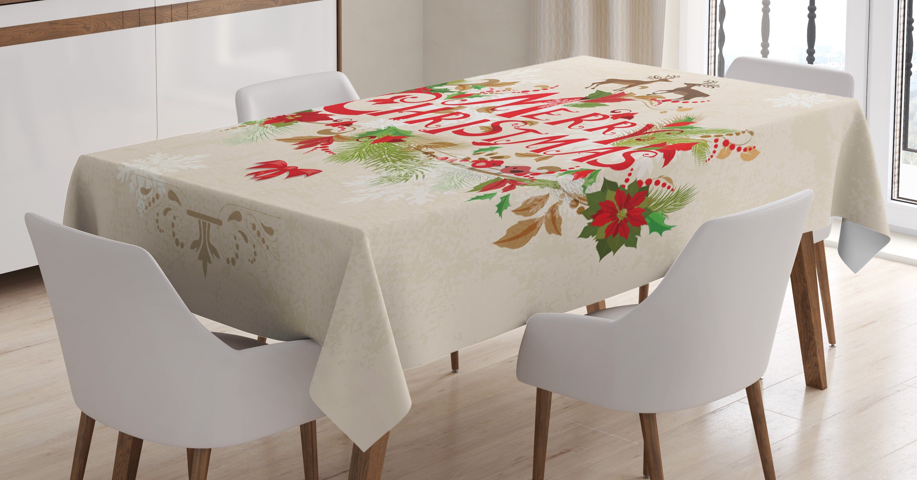Klare Merry Farben, Außen Abakuhaus den Floral Bereich Für Tischdecke geeignet Farbfest Weihnachten Xmas Waschbar