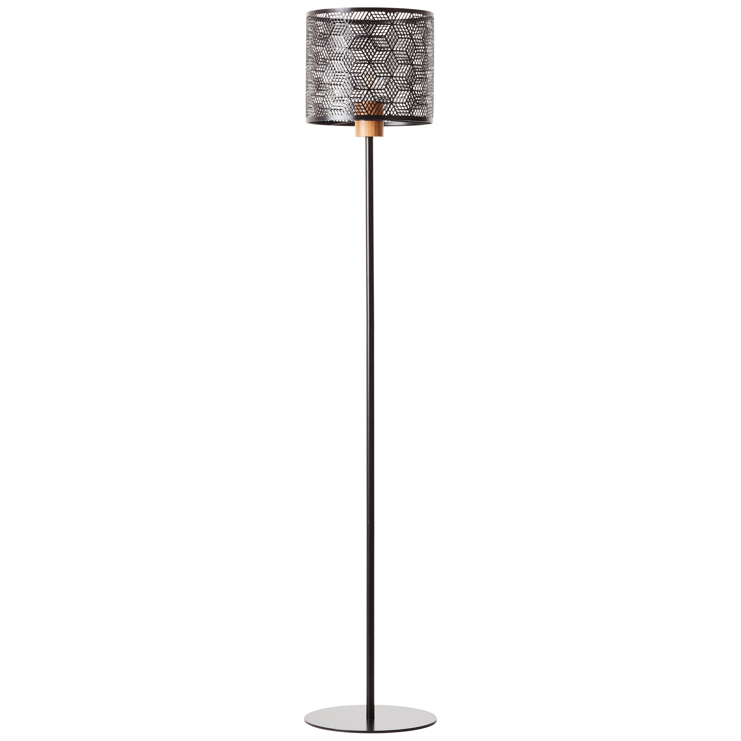 Brilliant Stehlampe Santy, Santy Stehleuchte schwarz/natur Metall/Holz schwarz  1x A60, E27, 52 W