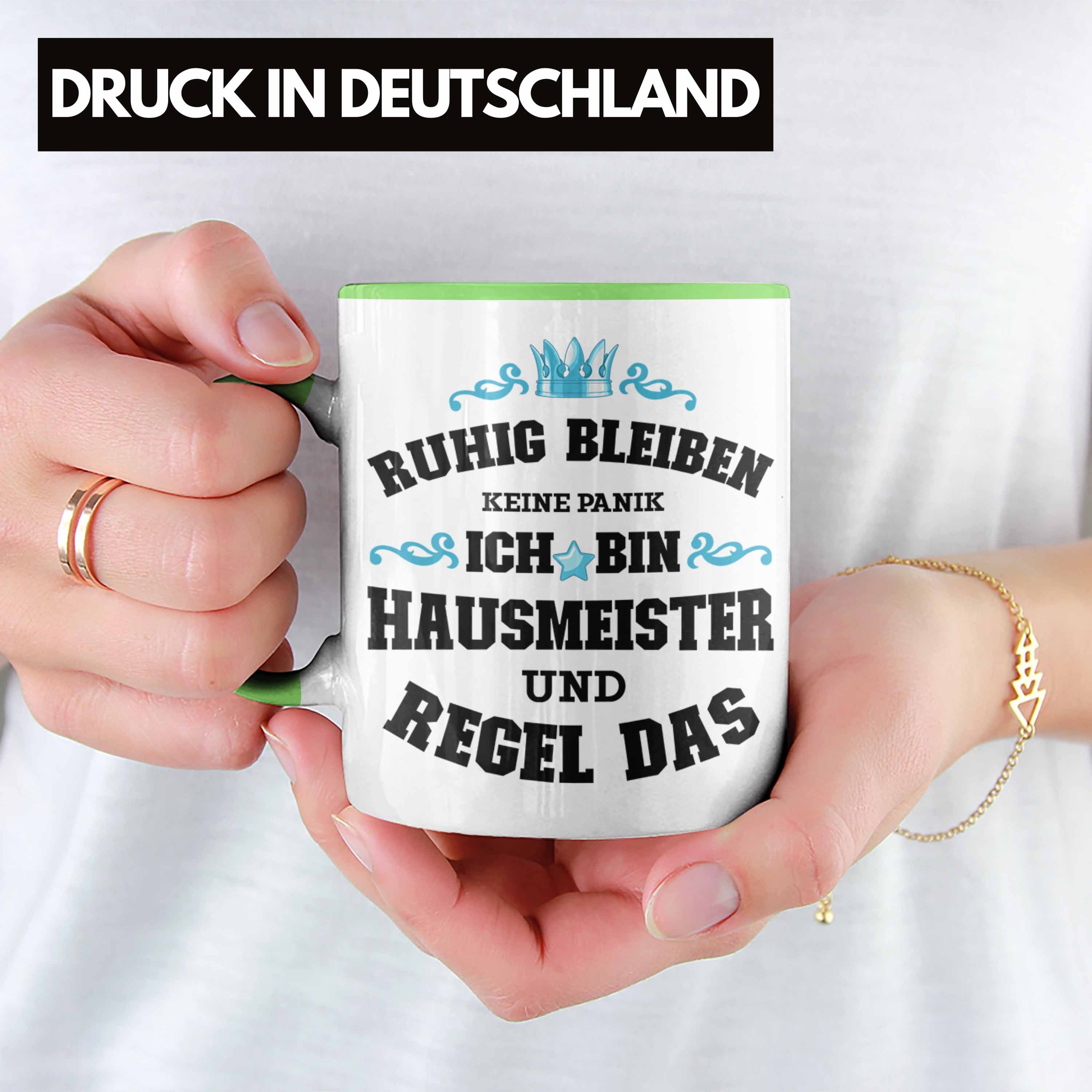 Trendation Tasse Haustechniker Grün Lustig Spruch Geschenkidee Trendation Sprüche Geschenke Tasse - Panik Lustiges Hausmeister Keine