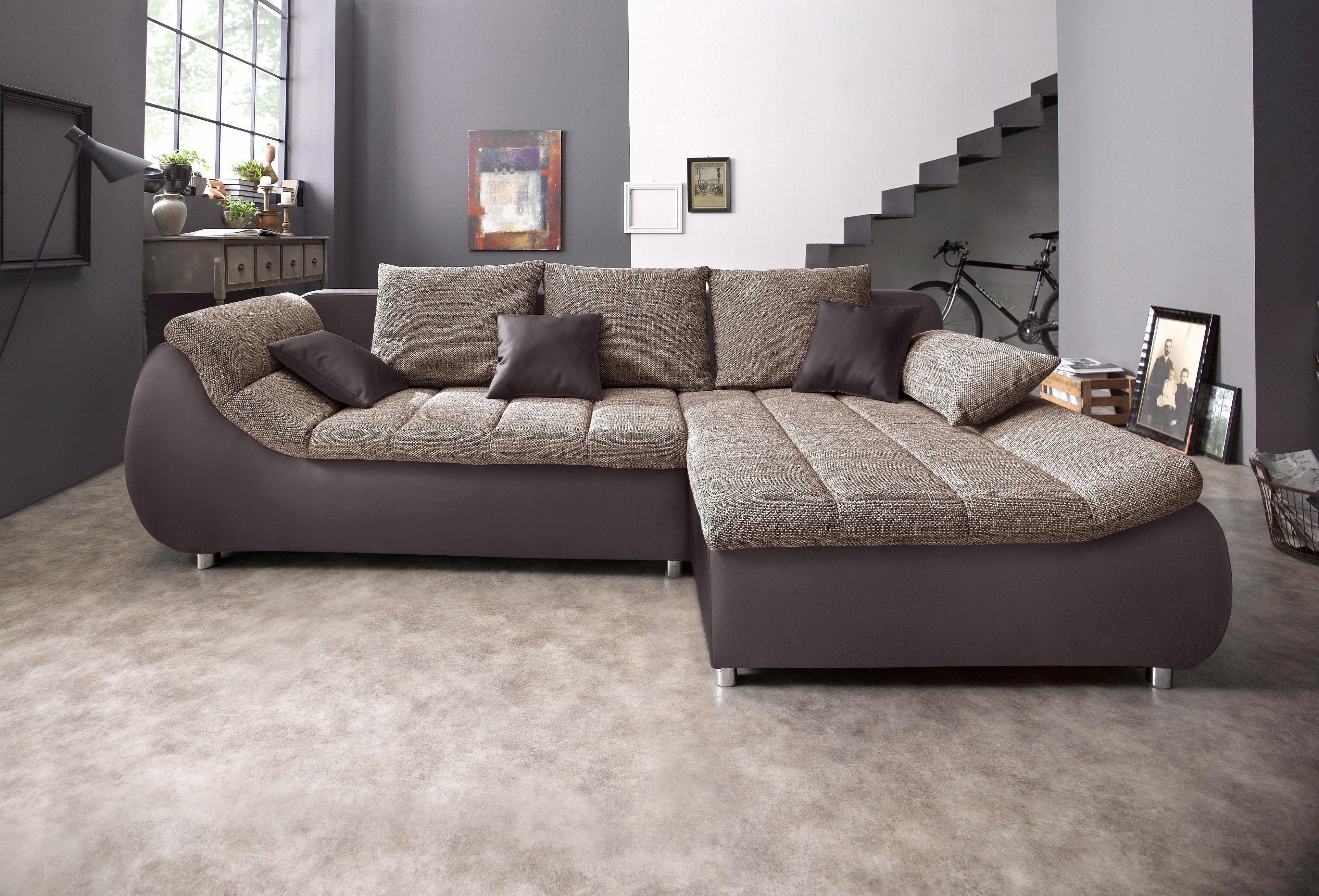 INOSIGN Ecksofa "Imola elegant und bequem, aktuelle Steppung im Sitz, L-For günstig online kaufen