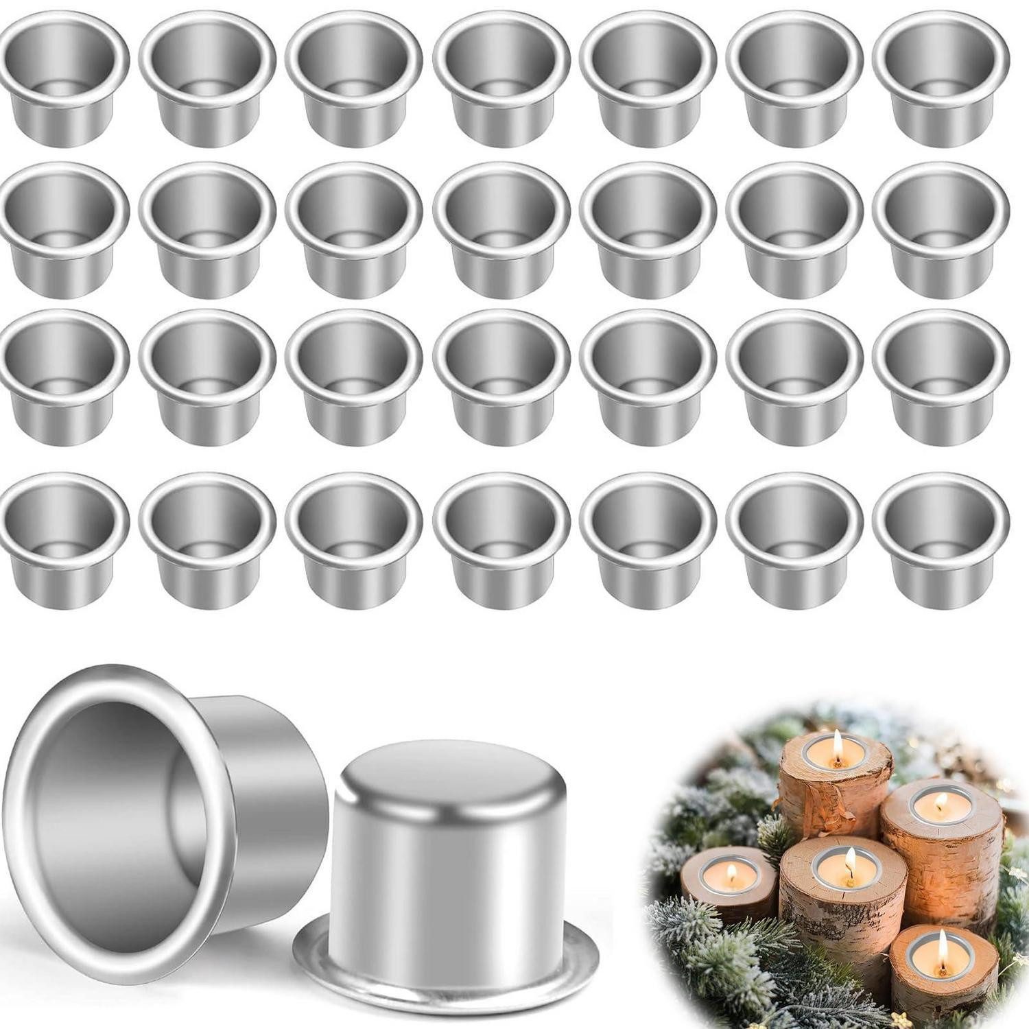 LuxusKollektion Kerzentülle 30 Stk Kerzenhalter Silber Aluminium Klein (30 St)