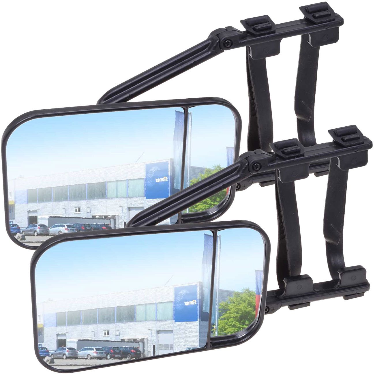 Diedrich Filmer GmbH Autospiegel Wohnwagen- & Anhängerspiegel KFZ, rechts/links, schwarz, konvex/flach (2-St)