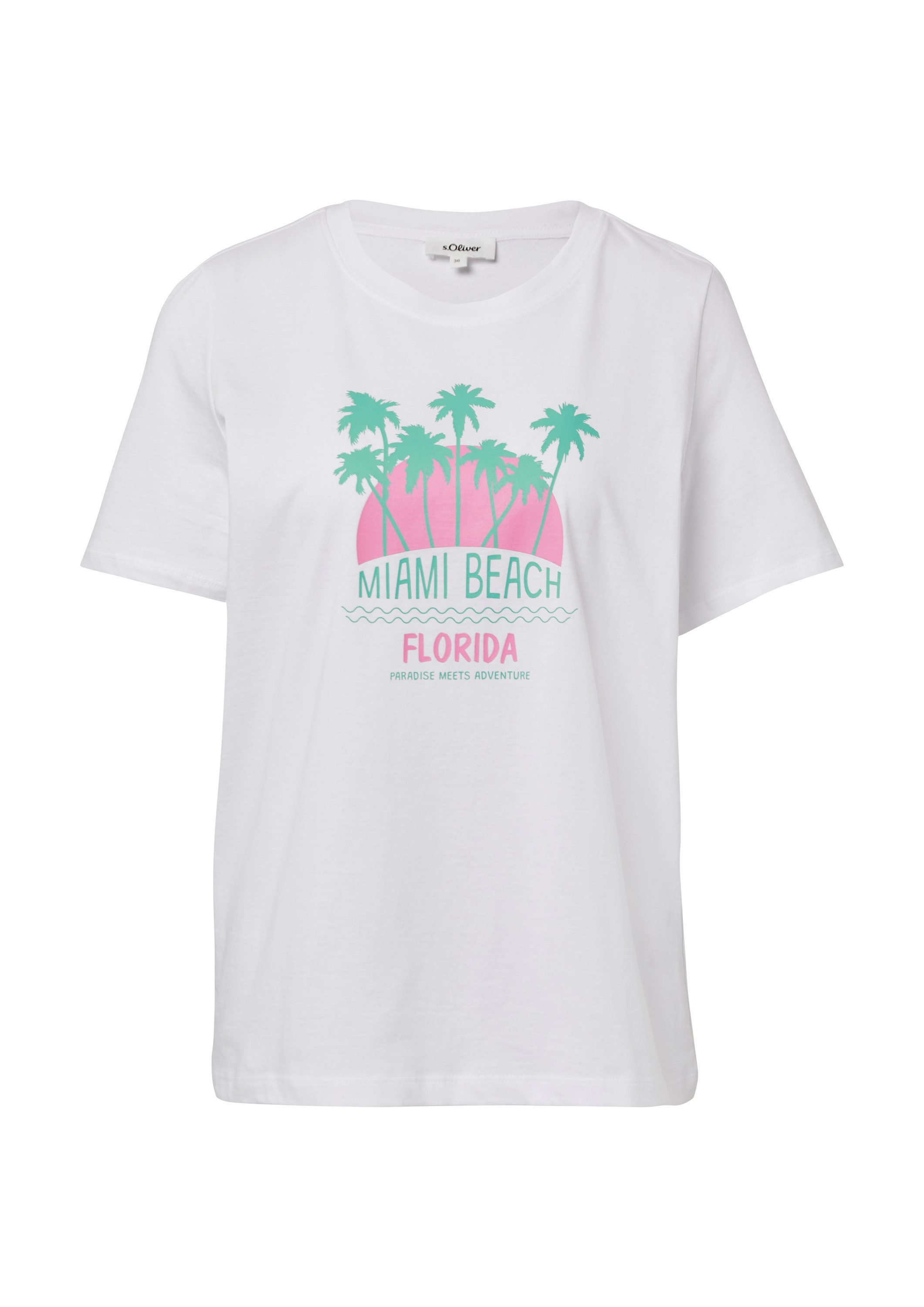 s.Oliver Kurzarmshirt T-Shirt T-Shirt mit Frontprint günstig online kaufen