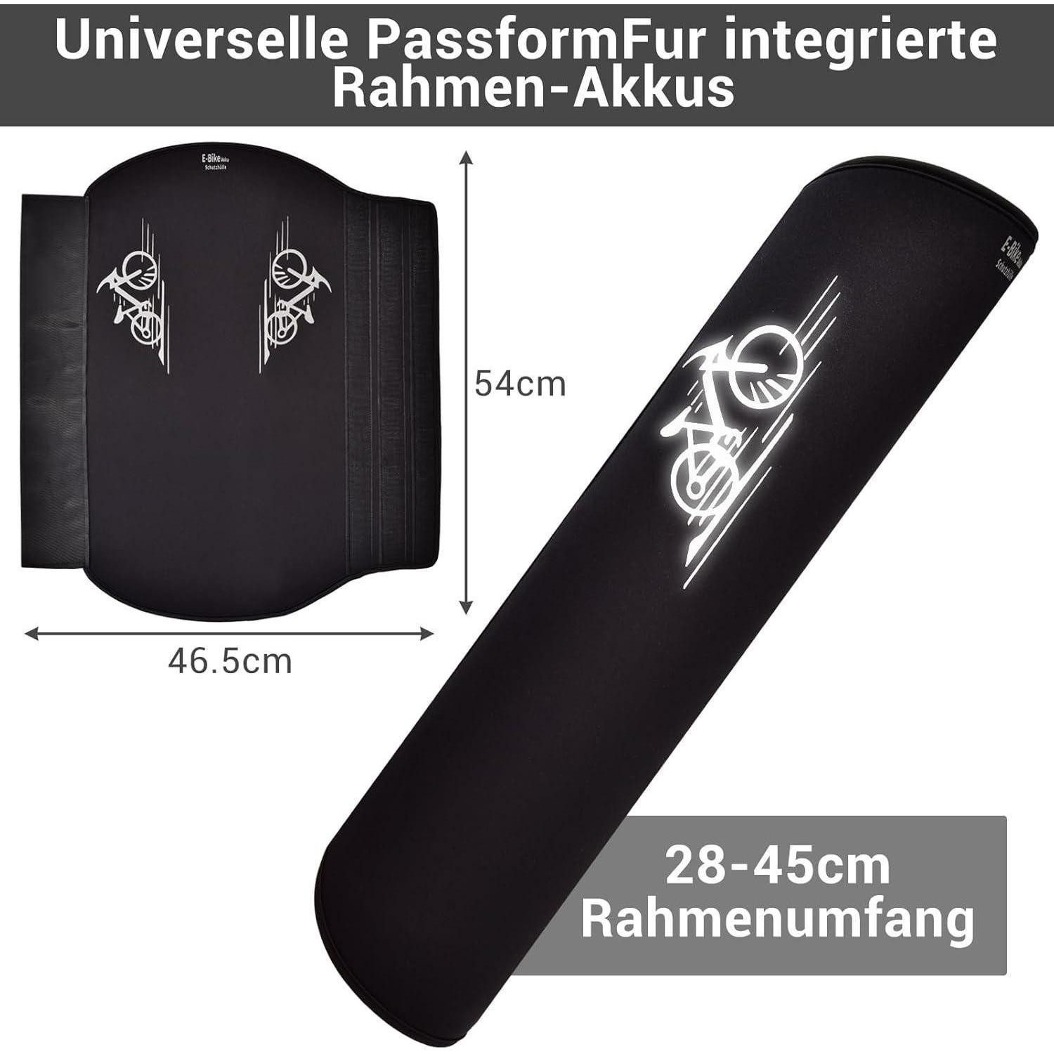 LuxusKollektion Akku-Schutzhülle E-Bike Akku Schutzhülle Neopren 5mm Thermoschutz 28-45 cm Reflektoren