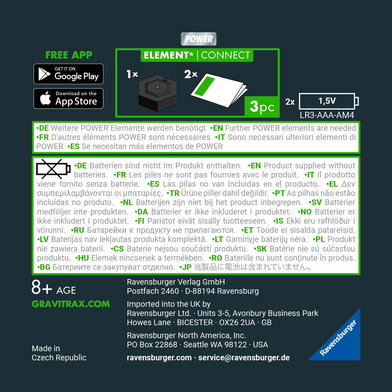 Ravensburger Kugelbahn-Bausatz GraviTrax POWER Element Connect