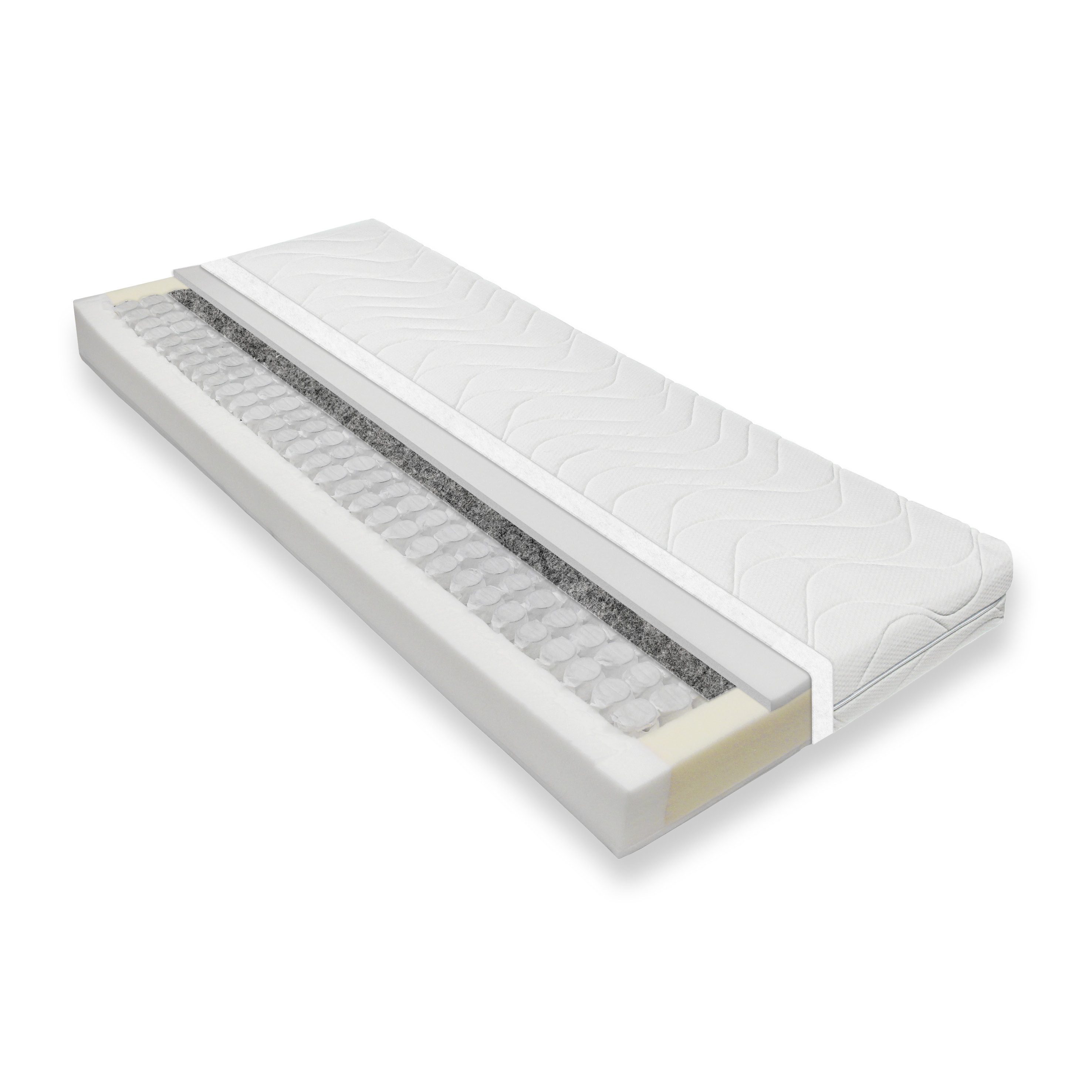 Taschenfederkernmatratze Flexa 500 mittelfest, WBS Matratzen GmbH, 18 cm hoch, 100 TAGE PROBESCHLAFEN, 90x200, Versand 0€