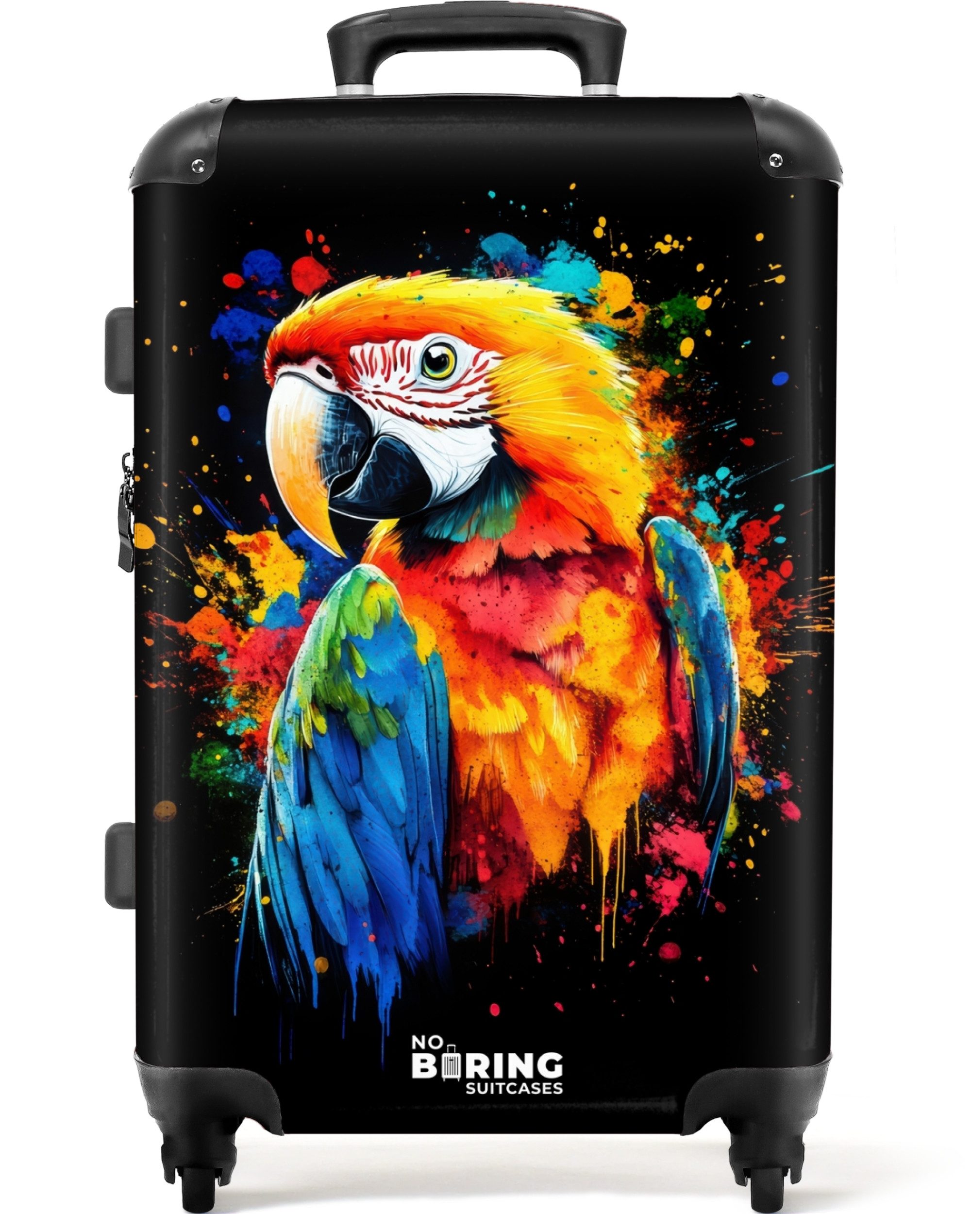 NoBoringSuitcases.com© Hartschalen-Trolley Bunter Papagei mit Graffiti günstig online kaufen