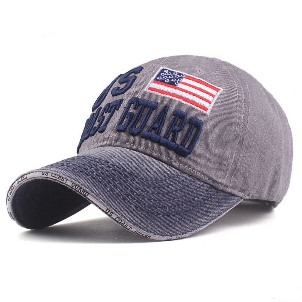 Sporty Baseball Cap U.S. Coast Guard Vintage Style USA Amerika used washed Look Retro mit Belüftungslöchern