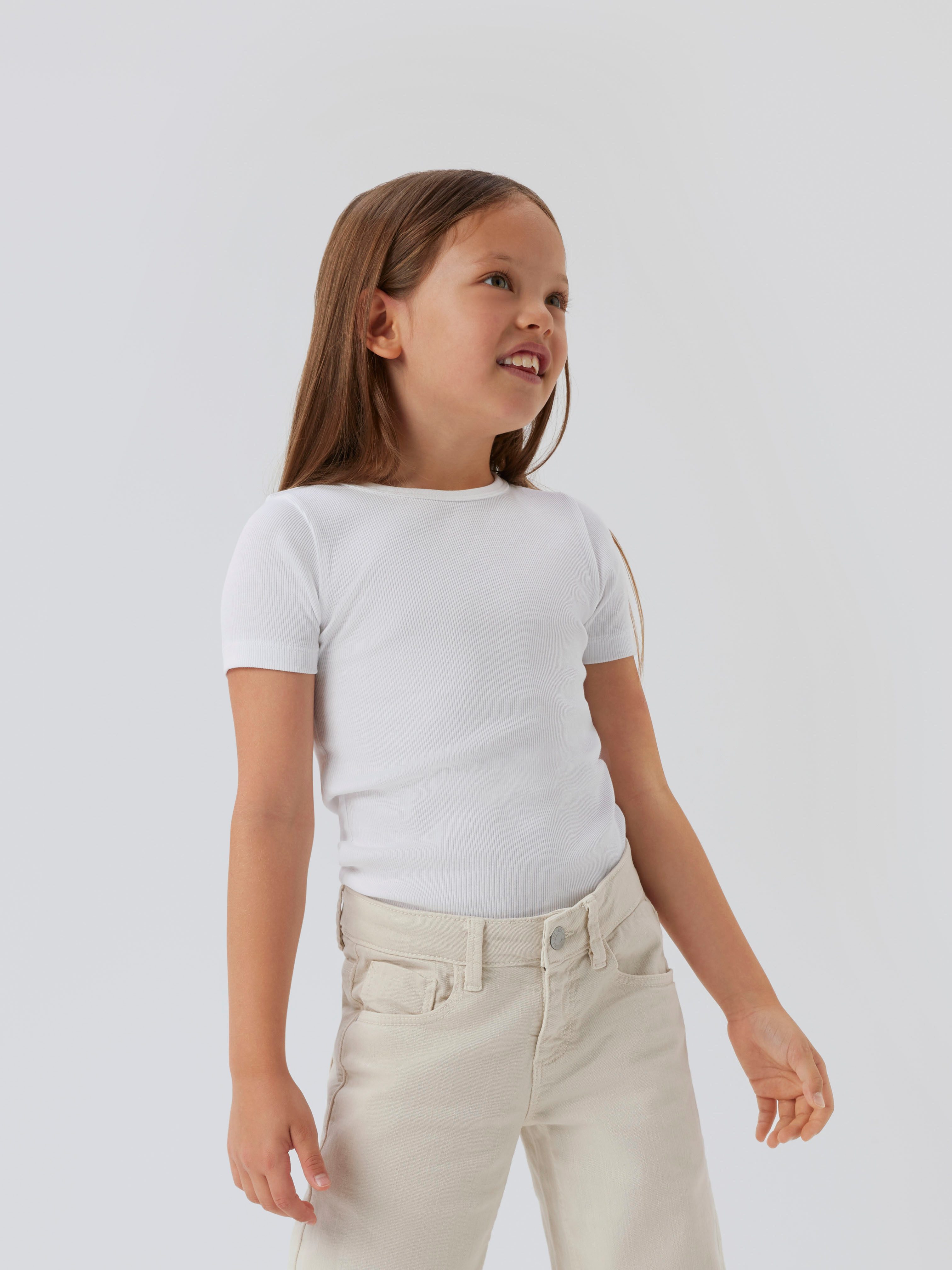 Name It Kurzarmshirt NKFNAKAL SS SLIM TOP NOOS Baumwollmischung, Jersey, Kurzarm