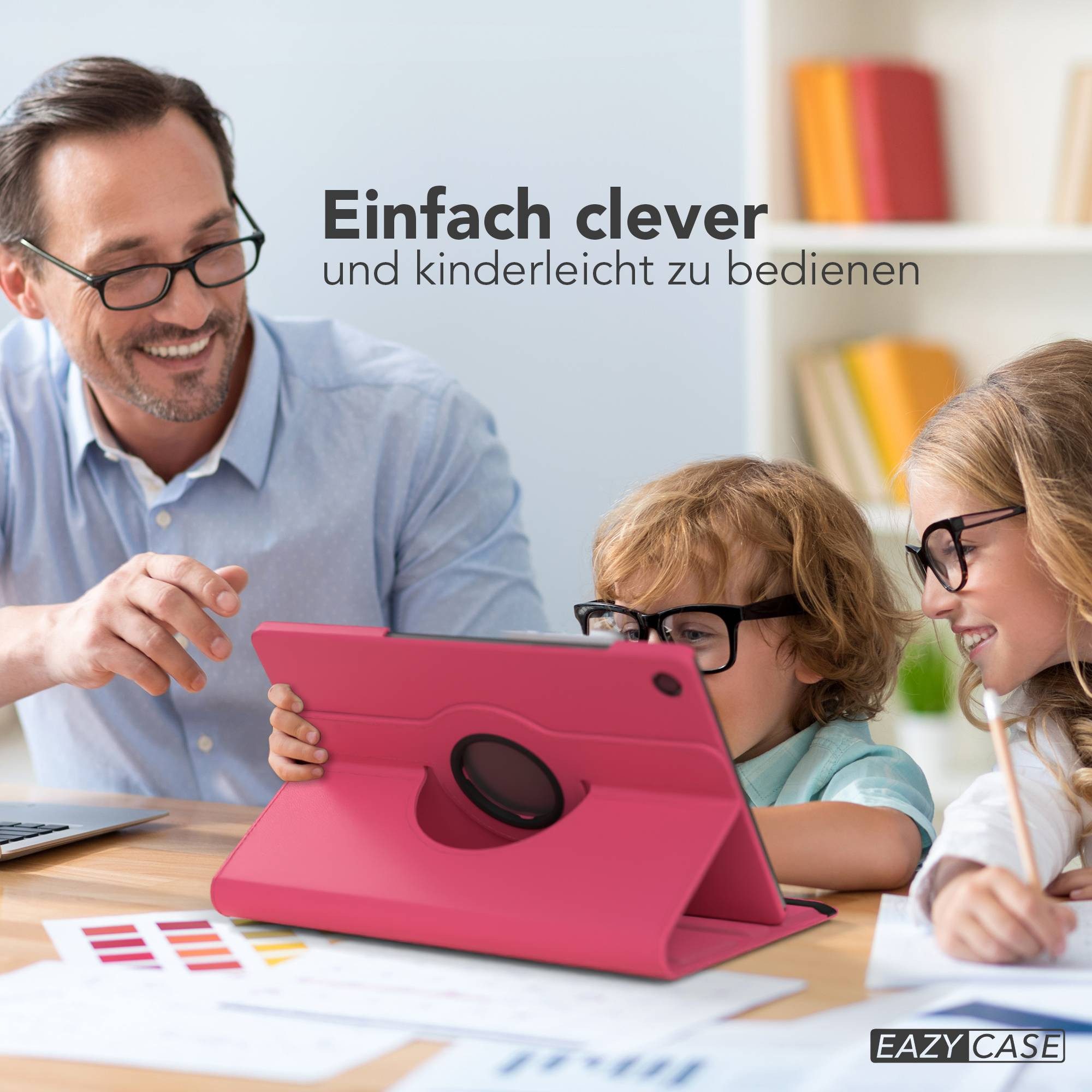 EAZY CASE Tablet-Hülle Rotationcase für Samsung Galaxy Tab A11 Plus 11 Zoll, Klapphülle zum Aufstellen Rundum Hülle Book Tablet Slim Klappcase Pink – Bild 3 von 5
