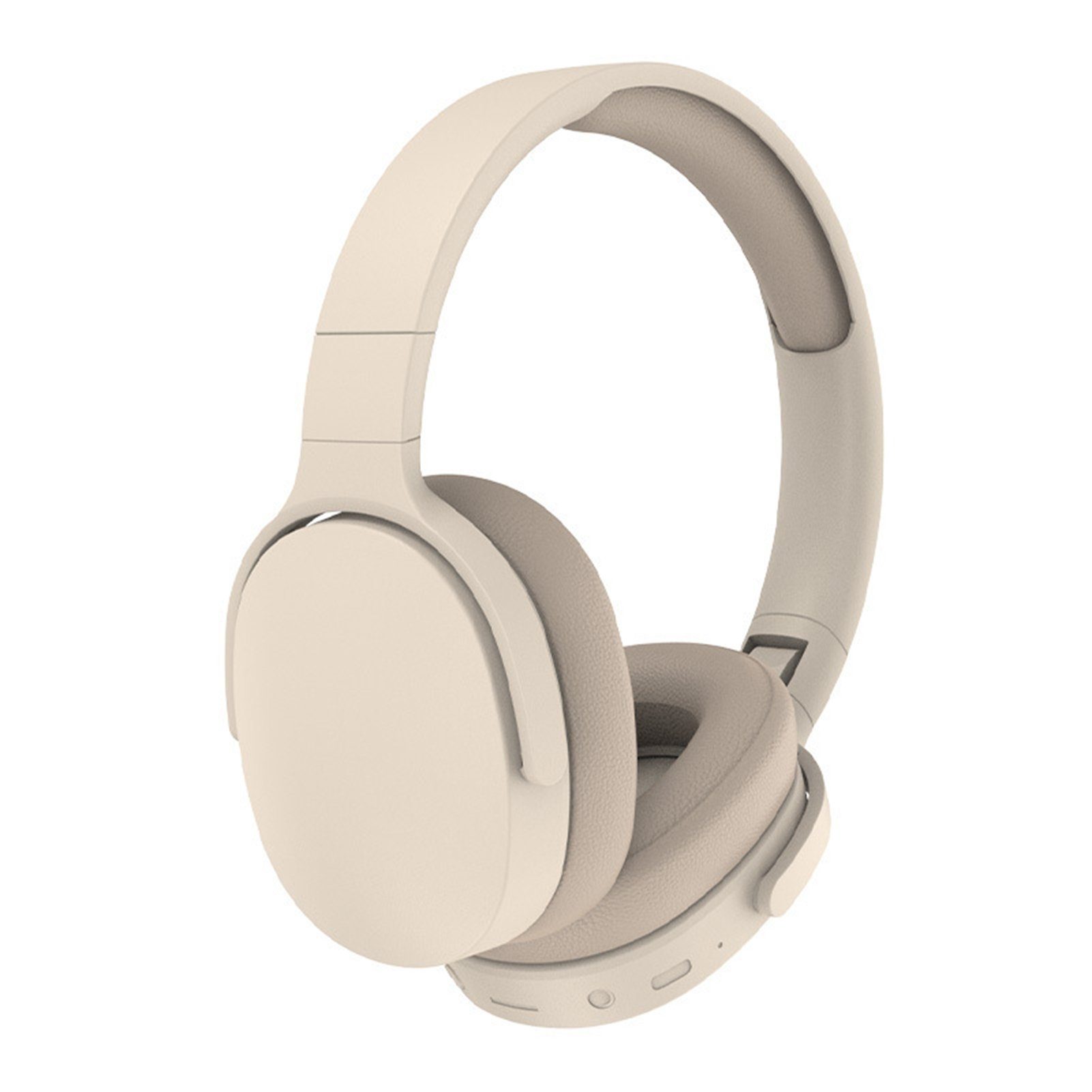 Rutaqian Bluetooth Kopfhörer,HiFi Kabellose Headset (Bluetooth) Stereo Kopfhörer, Bluetooth-Kopfhörer Beige Faltbare