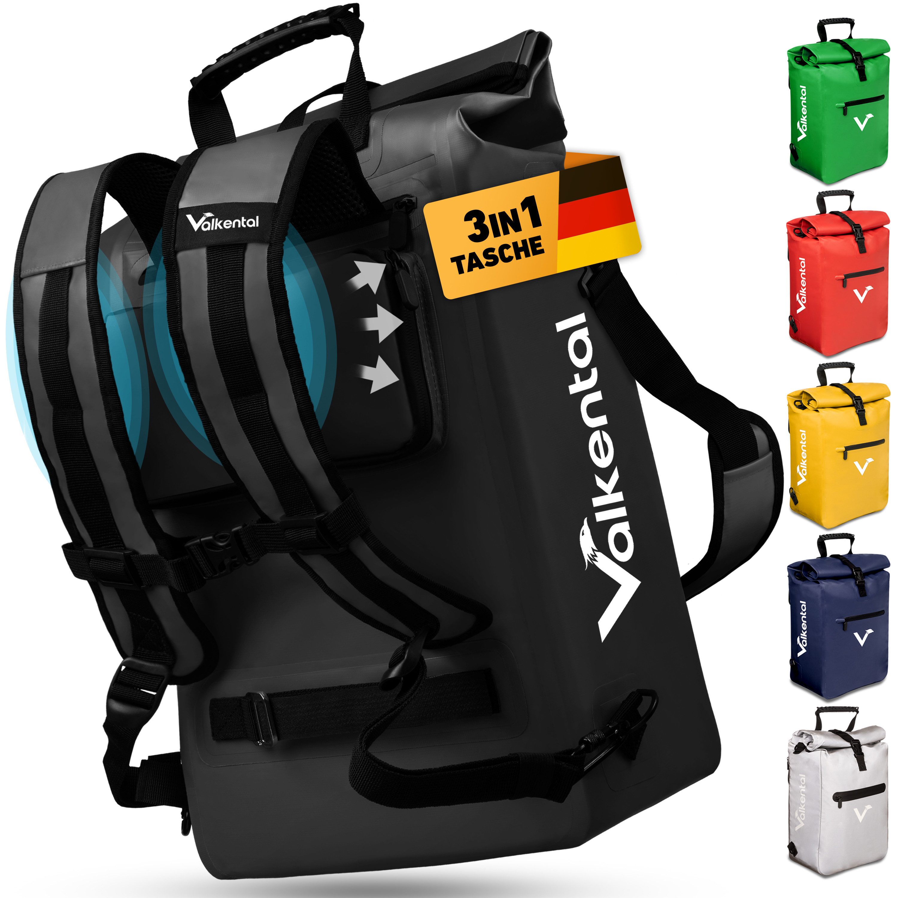 Fahrradtasche Gepäckträgertasche, Rucksack und Umhängetasche